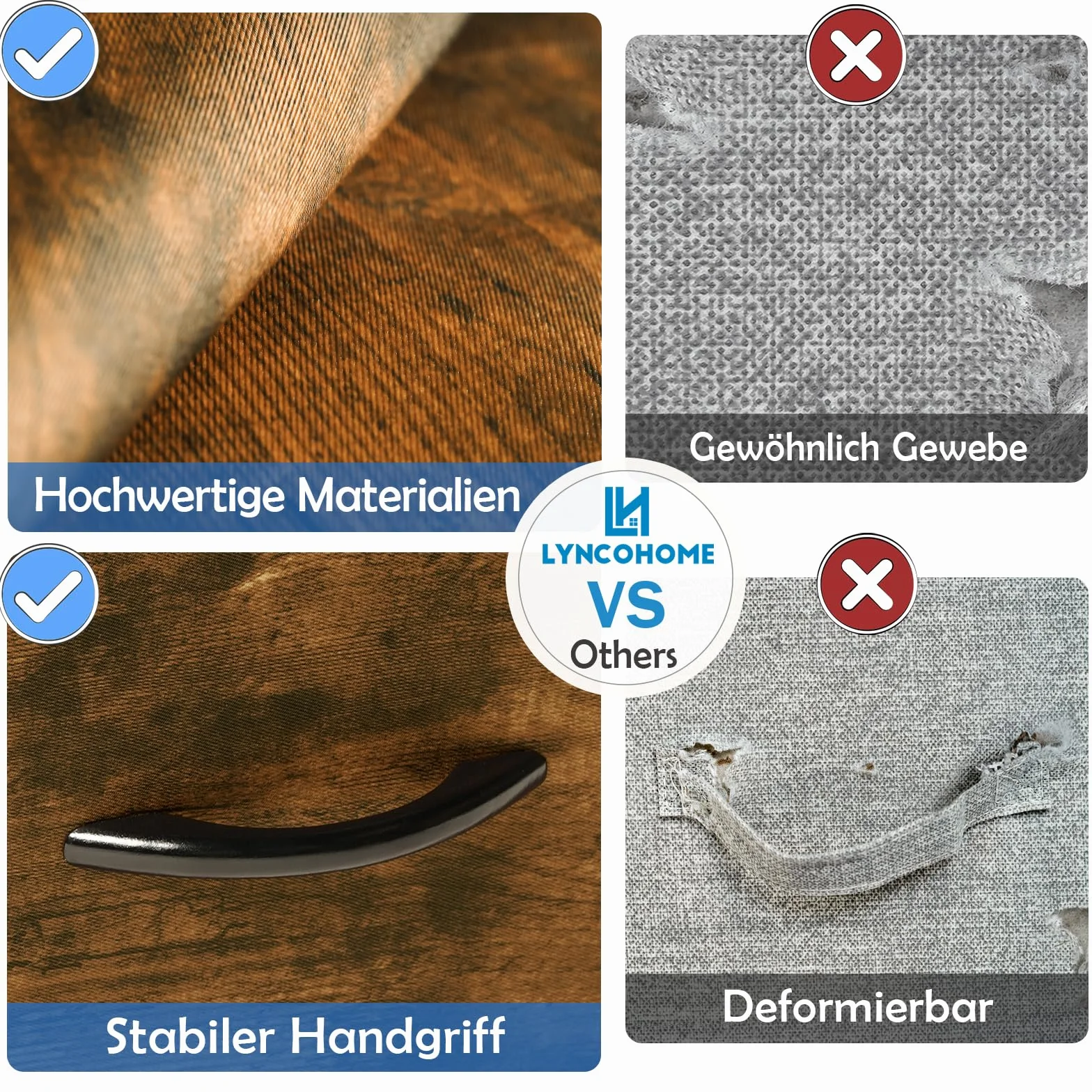 LYNCOHOME Komoda z 9 szufladami z tkaniny, komoda do sypialni, szafka, meble do sypialni, komoda z 9 szufladami, komoda do kuchni, biura, przedpokoju