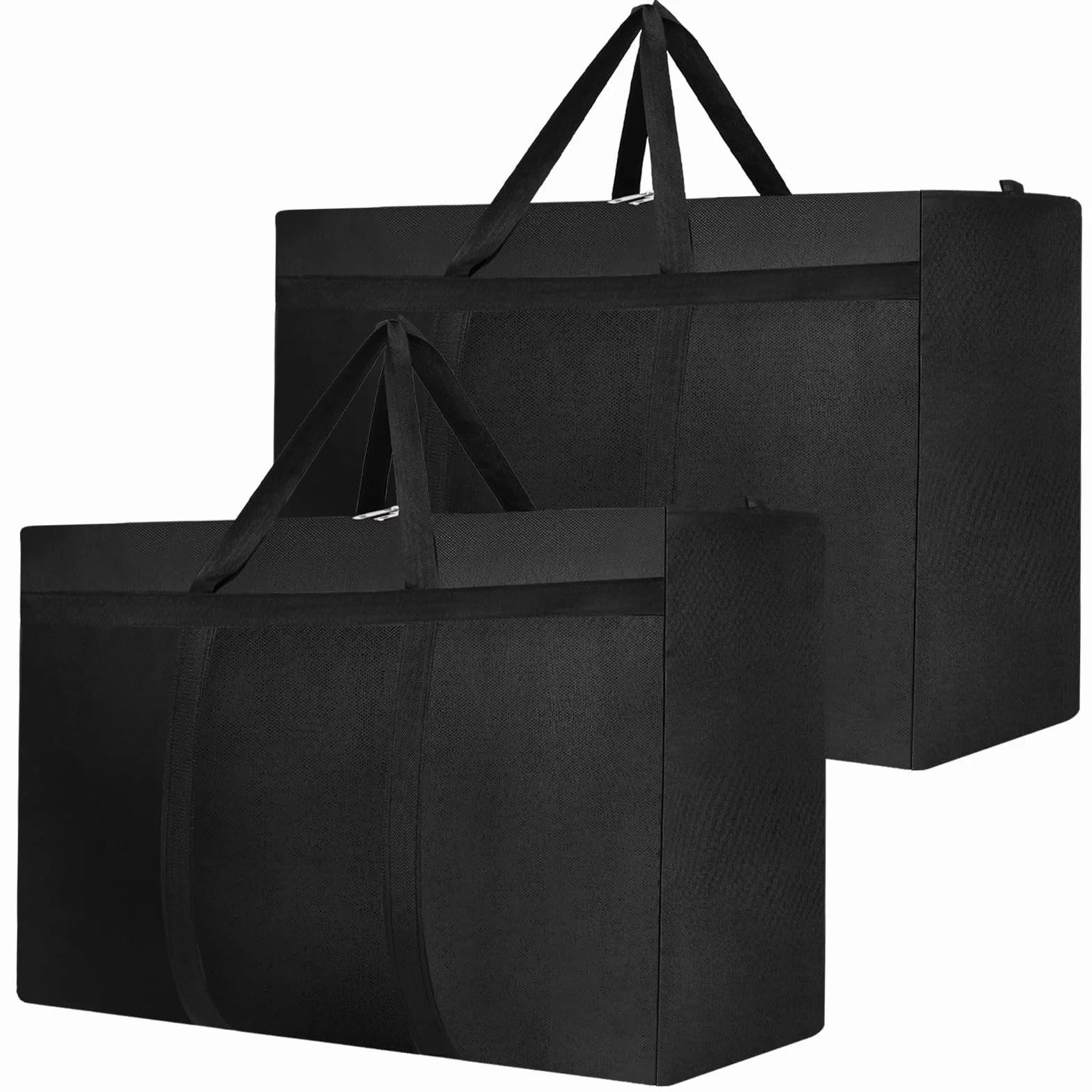 Dntorx 2 sztuki duża torba do przechowywania, 90 l, Oxford Heavy-Duty, duża torba do przeprowadzki, z zamkiem błyskawicznym, uchwyt, torba podróżna, torba do przenoszenia, na kemping, pościel, do