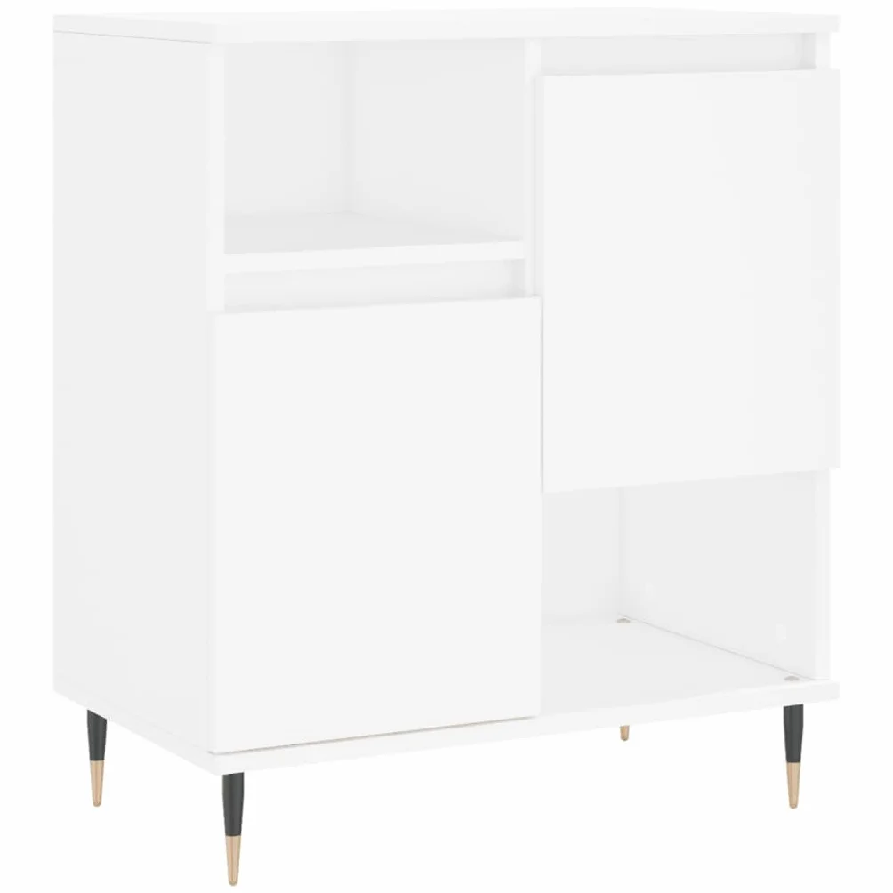 vidaXL Komoda, biała, 60x35x70 cm, materiał drewnopochodny, komoda, szafka kuchenna, szafka boczna, kredens, szafka do przedpokoju, kredens do jadalni