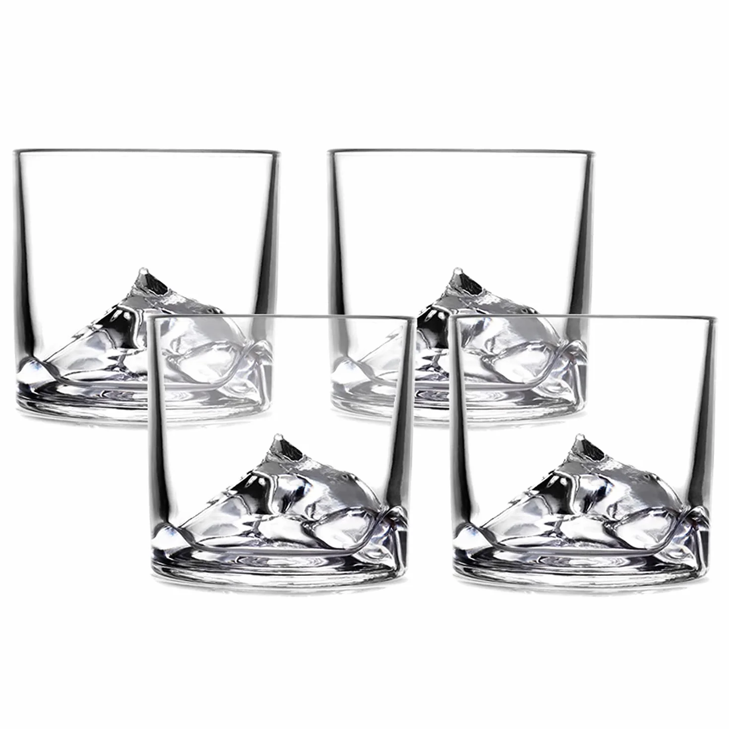 LIITON Zestaw szklanek do whisky Everest 4-częściowe z kryształowego szkła tumbler