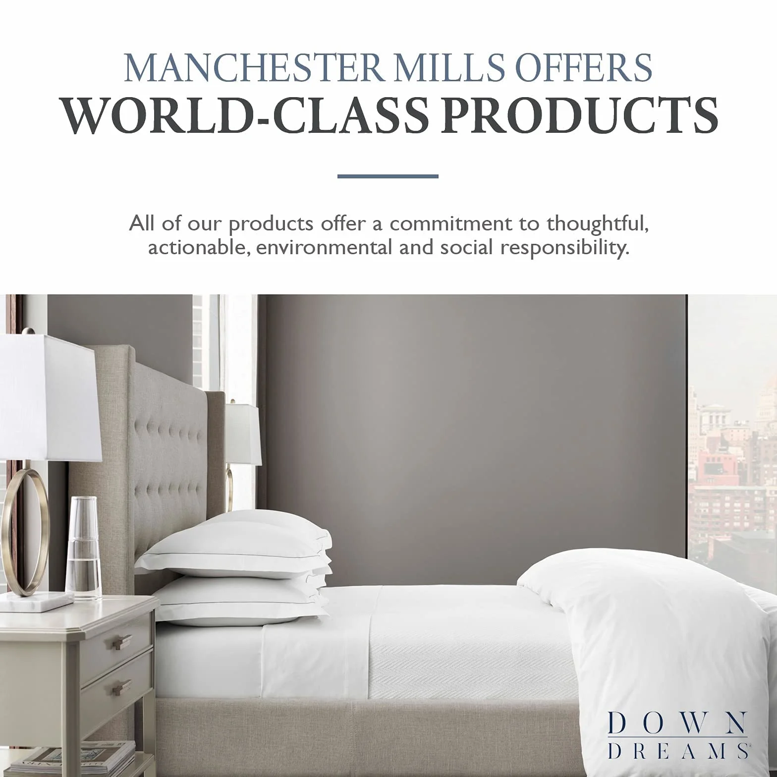 Down Dreams Manchester Mills Classic Cushion - Queen/Medium Support, 2-pak