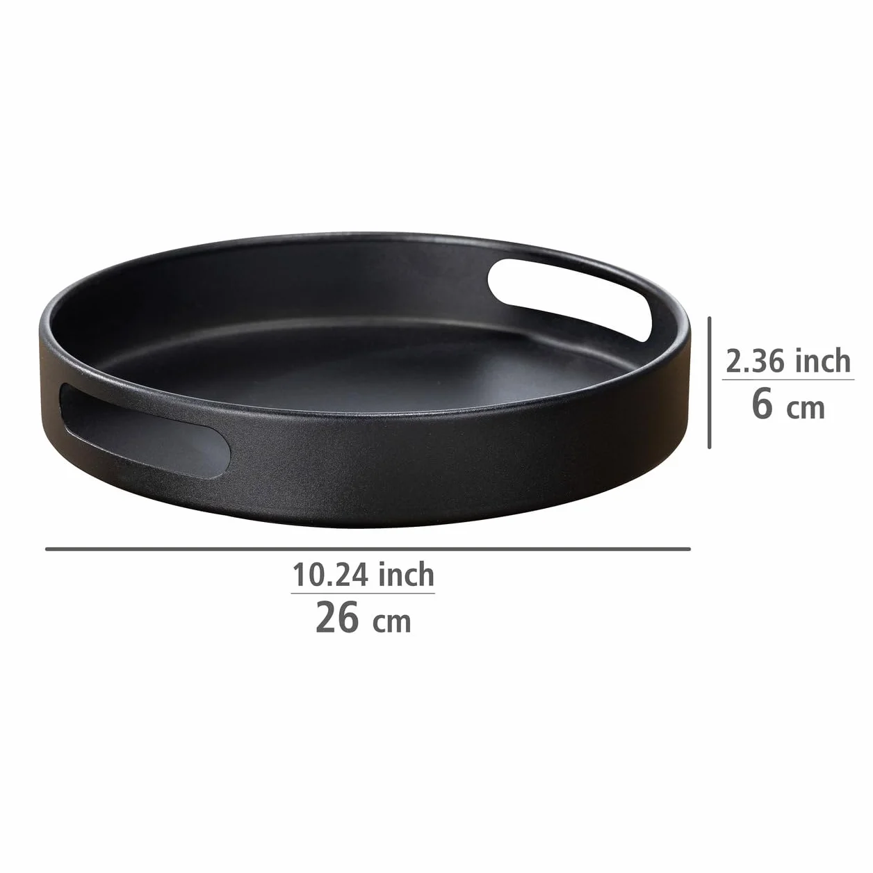 WENKO Susie obrotowa taca 360° metalowa malowana proszkowo Ø 26 x 6 cm czarna