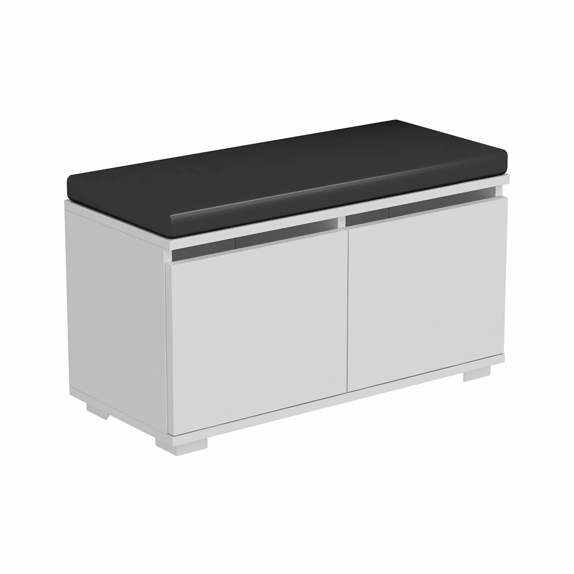 [en.casa] Szafka na buty z 4 półkami, ławka do siedzenia z siedziskiem 42 x 80 x 35 cm, szafka na buty z poduszką do siedzenia, biała