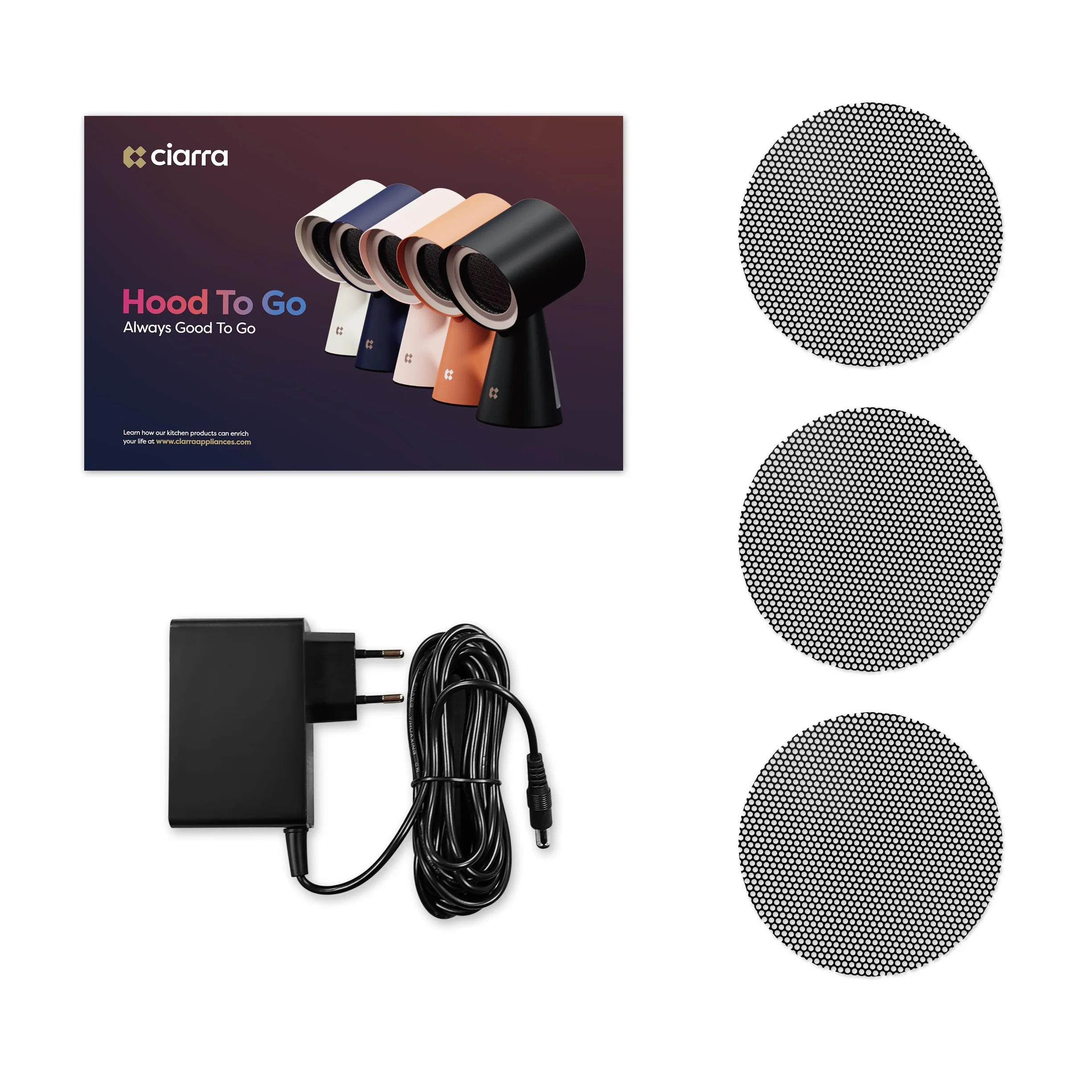 CIARRA CBPHW01 Okap biurkowy 11,5 kW/h, 2 prędkości, przenośny, wielofiltrowy, biały