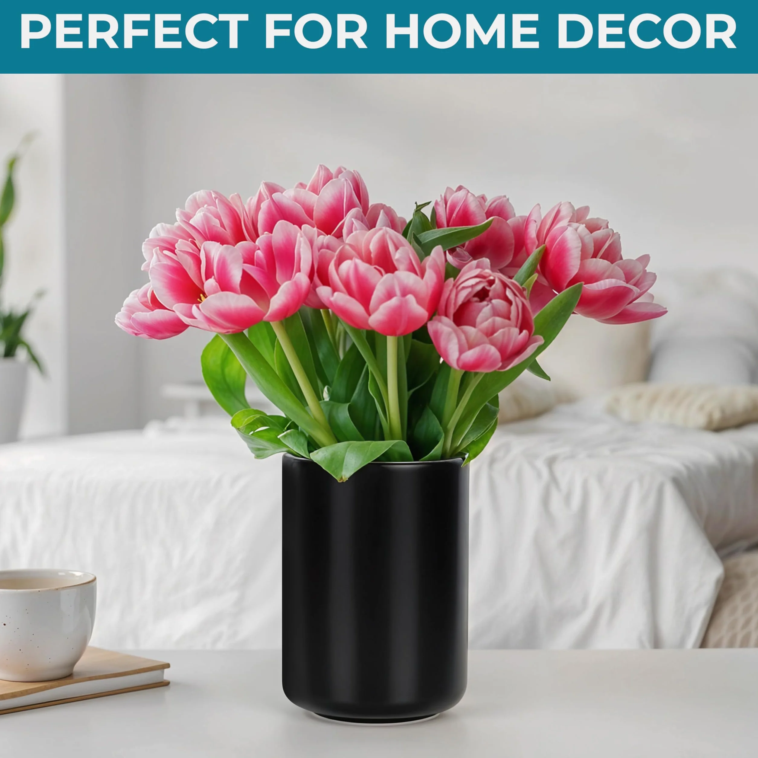 Winter Shore ceramiczny stojak na sztućce porcelanowy organizer na narzędzia kuchenne czarny