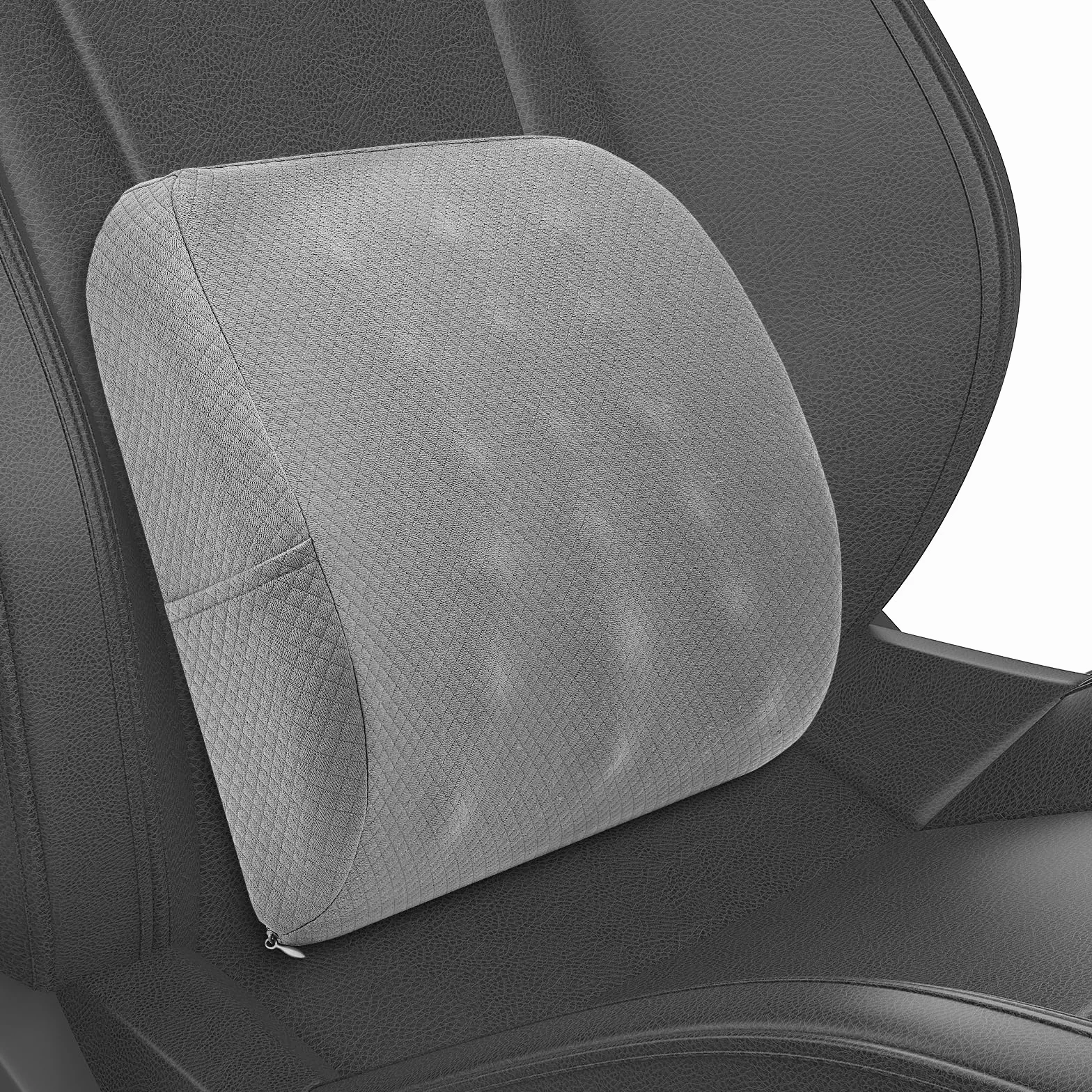 Poduszka lędźwiowa, podparcie lędźwiowe samochodu, ergonomiczna poduszka na krzesło biurowe, zmywalna poduszka do domu, samochodu, biura, szara