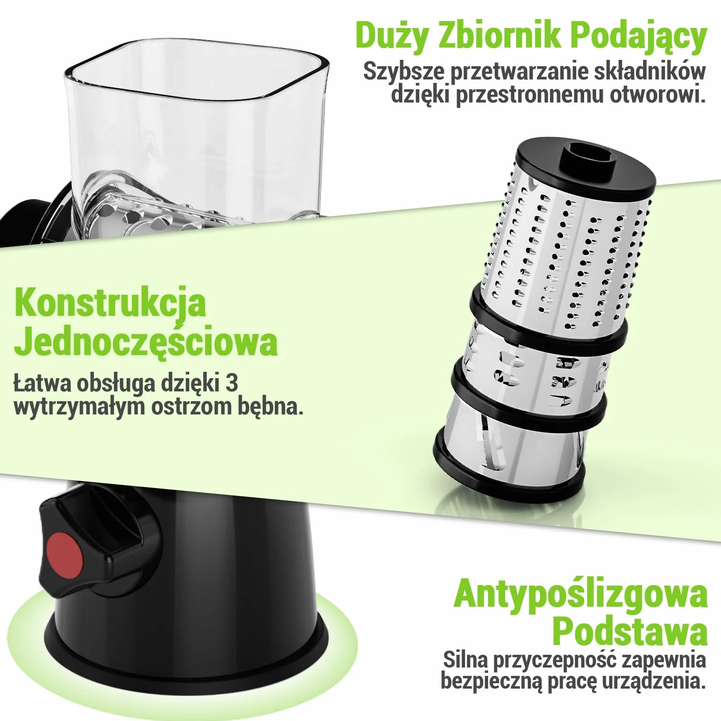Tarka do sera z korbą, szatkownica do warzyw z 3 wymiennymi ostrzami ze stali nierdzewnej, ręczna tarka do warzyw, uniwersalna krajarka do warzyw, idealna do sera, ogórków, marchewek, orzechów