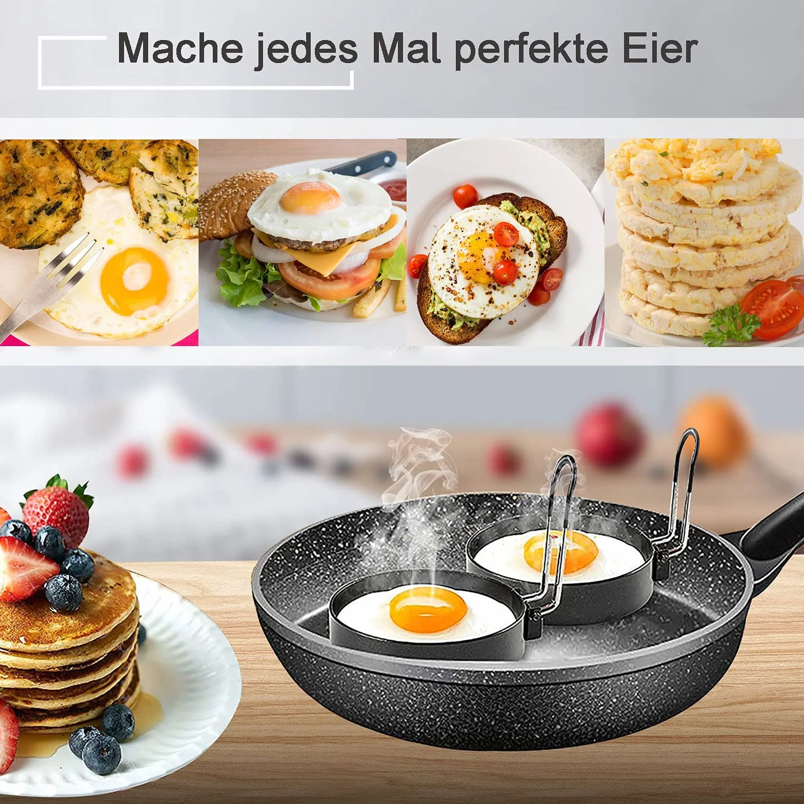 Foremki do jajek sadzonych nieprzywierające 7,5 cm 4 sztuki