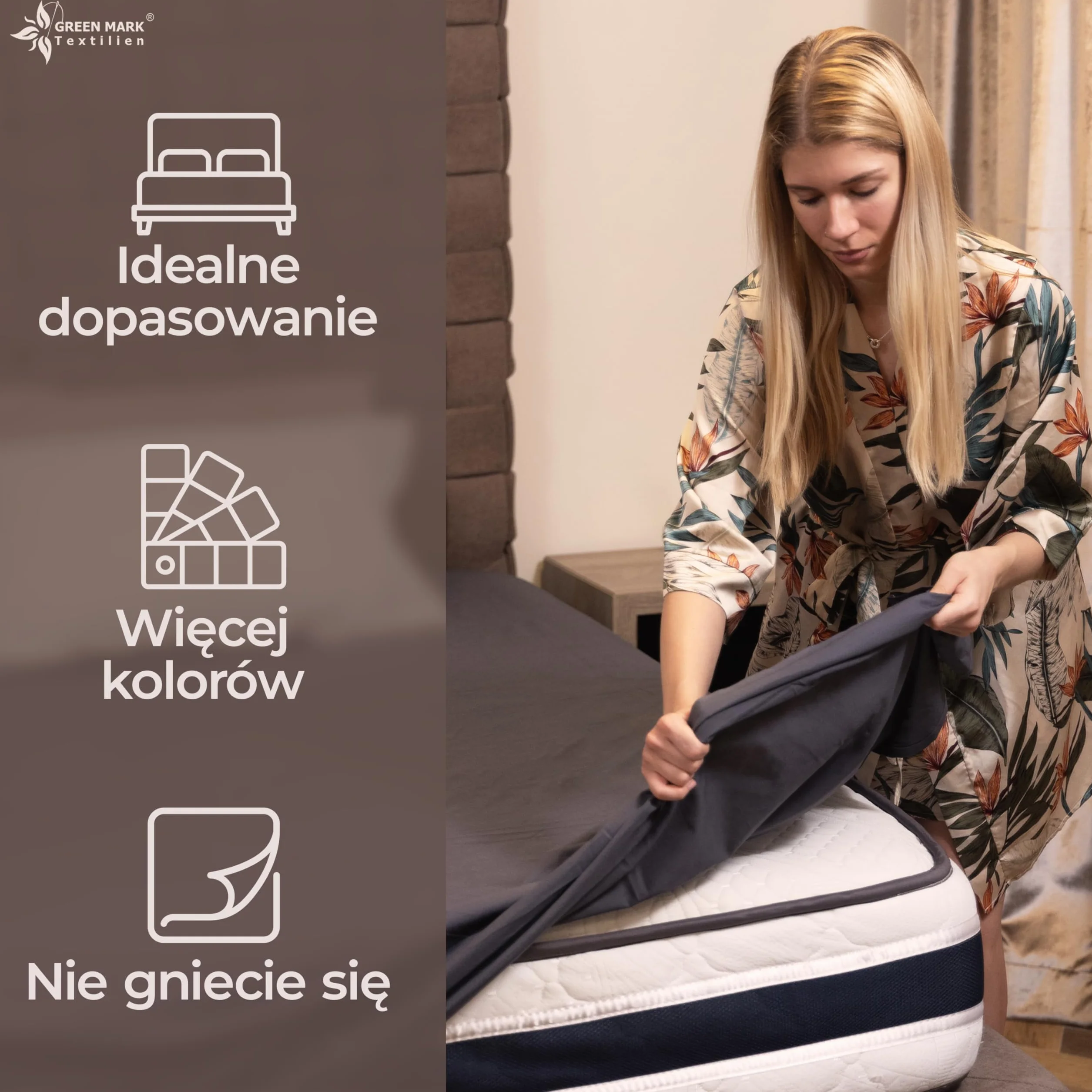 GREEN MARK Textilien płaski prześcieradło – 100% bawełna – bez gumki, delikatne dla skóry, łatwe w pielęgnacji, pranie w wysokiej temperaturze - Szary Antracytowy - 180x275 cm
