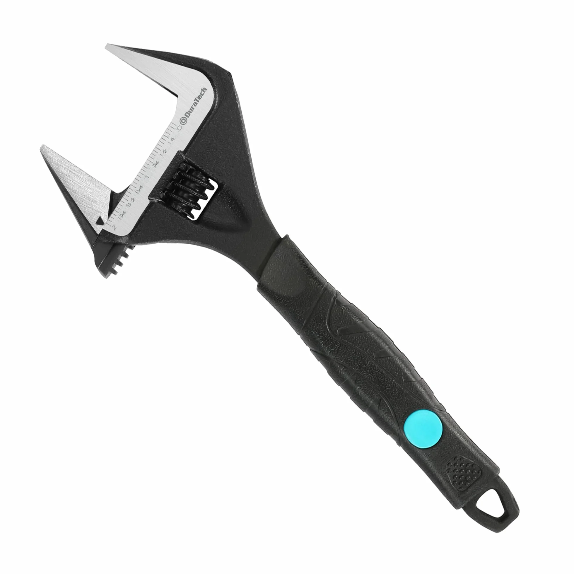 DURATECH Klucz nastawny 250 mm, szeroki szczękowy duży otwór czarne wykończenie tlenkowe klucz do umywalki narzędzie do naprawy ręcznej, stal Cr-V, SAE i waga metryczna, ergonomiczny uchwyt