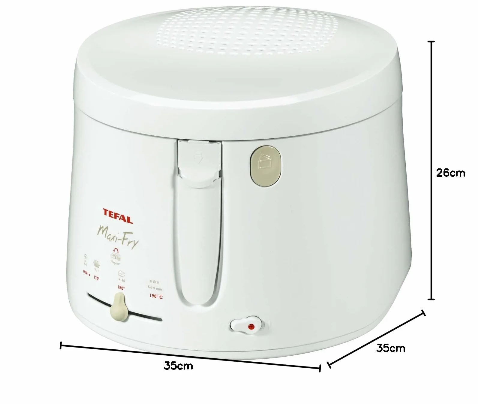 Tefal FF1000 Maxi Fry Frytkownica, Plastik, 1900 W, 2,2 L, Biały