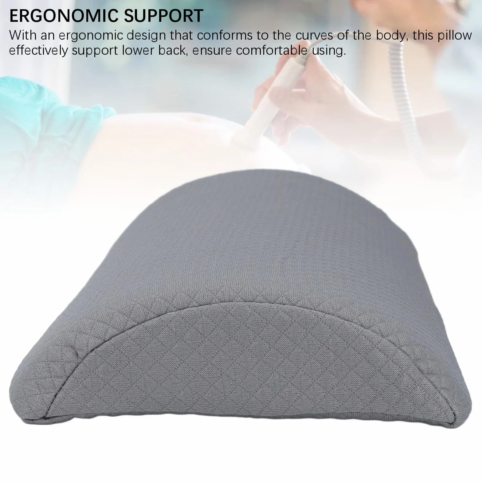 Poduszka lędźwiowa ergonomiczna z podporą kręgosłupa uniwersalna miękka opora pleców dla kobiet i mężczyzn wygodne ułożenie codzienne wsparcie lędźwiowe