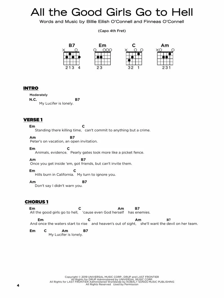 Billie Eilish: Really Easy Guitar Songbook: 14 Songs with Chords, Lyrics & Basic Tab