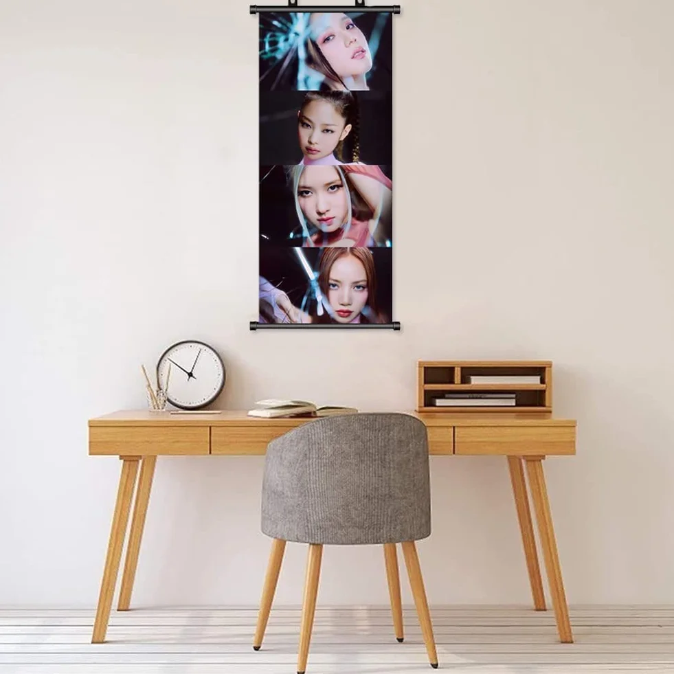TuYines Blackpink Merchandise - obraz na rolce, artykuł dla fanów, plakat przewijany, prezent, plakat materiałowy do dekoracji ścian 70 x 30 cm