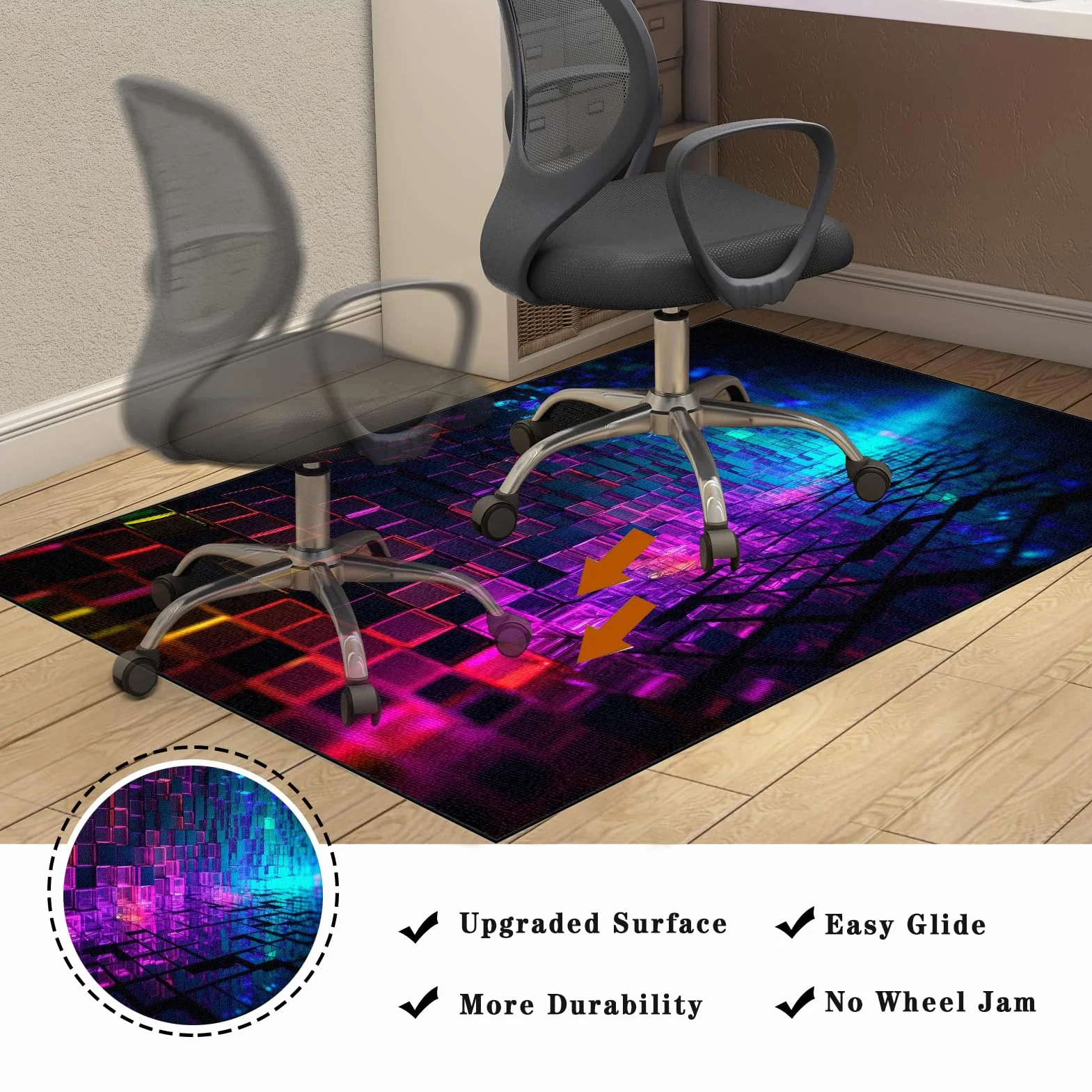 160 x 200 cm, wytrzymała mata na krzesło biurowe na wykładzinę, antypoślizgowa mata na krzesło gamingowe, mata ochronna na podłogę z twardego drewna, mata ochronna na krzesło do domu i biura