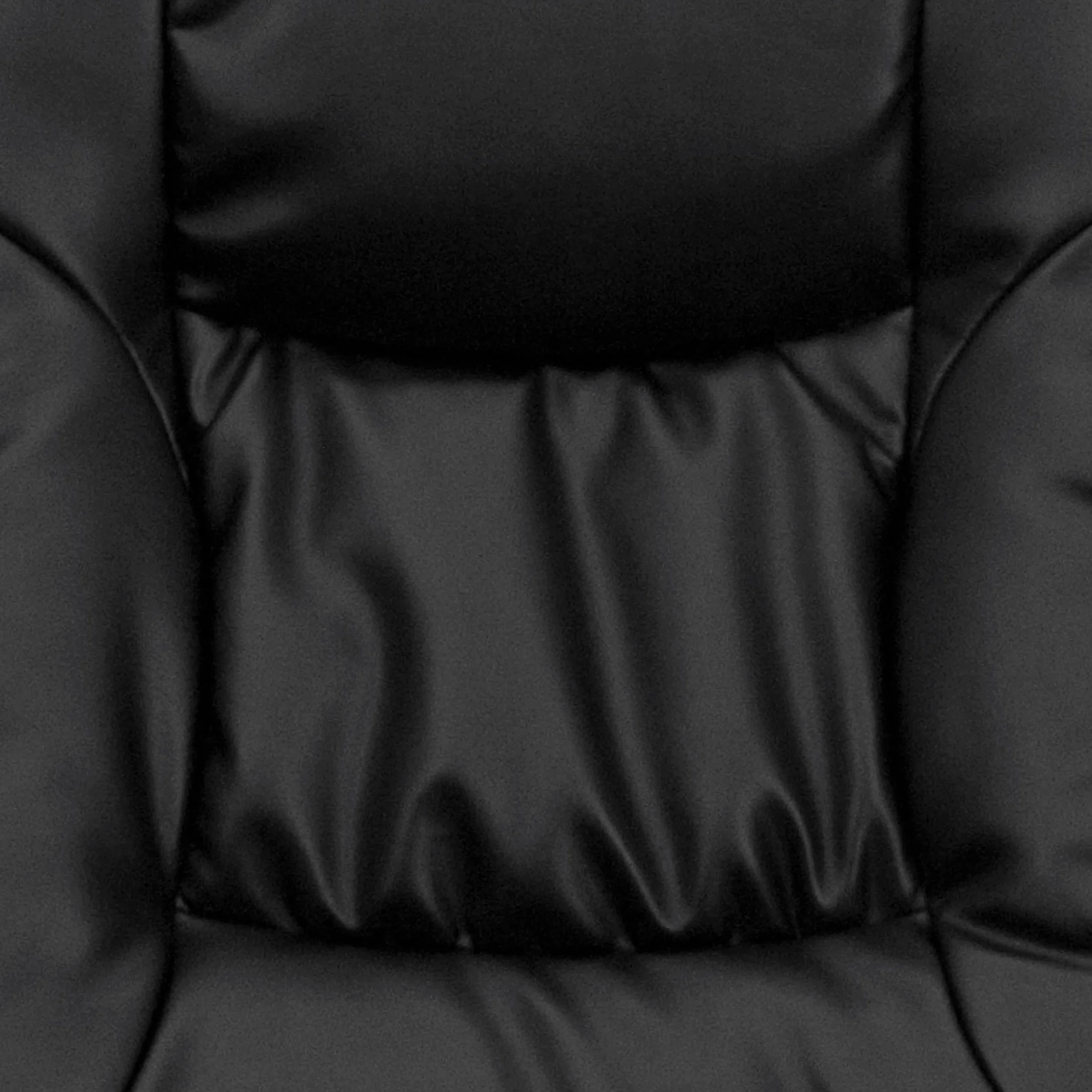 Flash Furniture Współczesny Leżak i Otomana ze Skórzaną Podstawą, Metal, Czarny