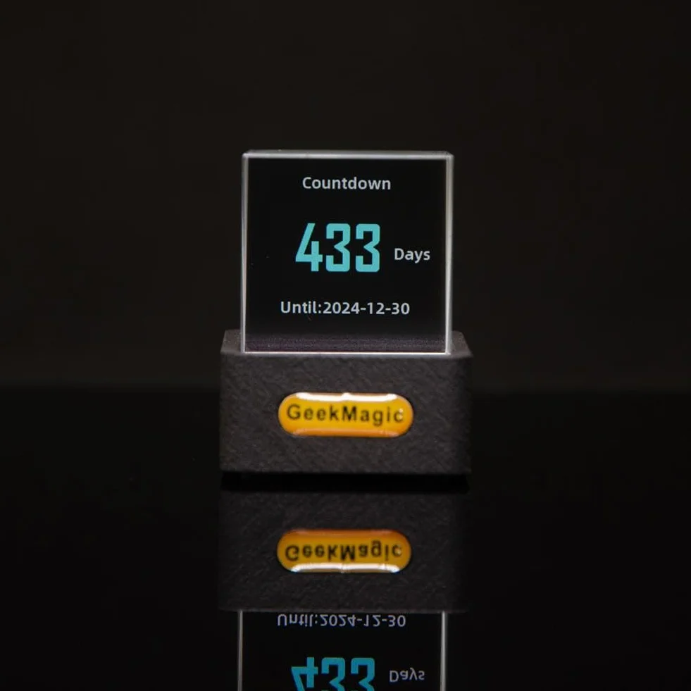 GeekMagic Mini wyświetlacz 3D z hologramem elektroniczny, kryształowy zegar WiFi, wyświetlacz kostki, konfigurowalny, pogoda w czasie rzeczywistym, zapasy, stawka, bitcoin