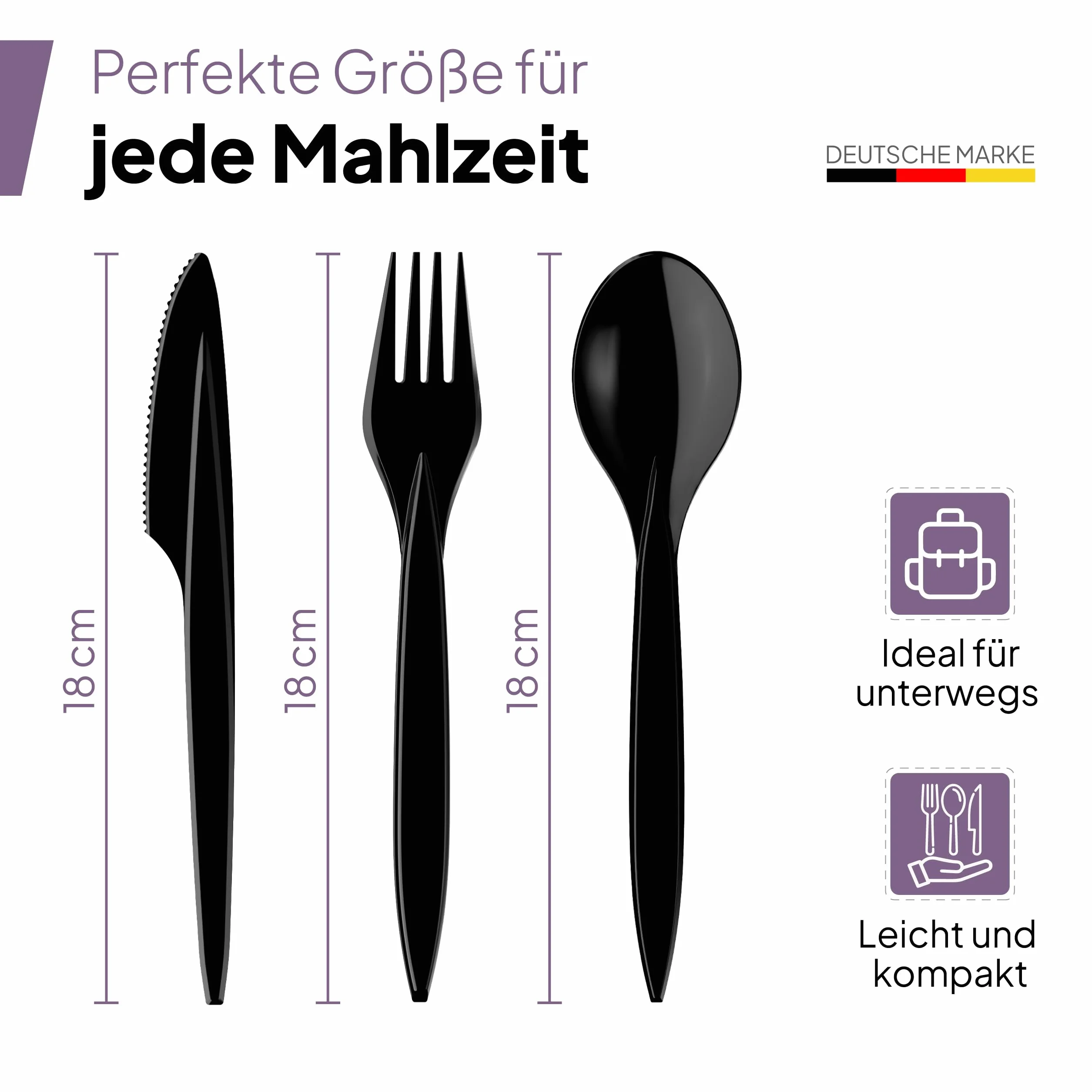 Plastikowe widelce wielokrotnego użytku Inoverse 50 sztuk czarne imprezowe outdoor
