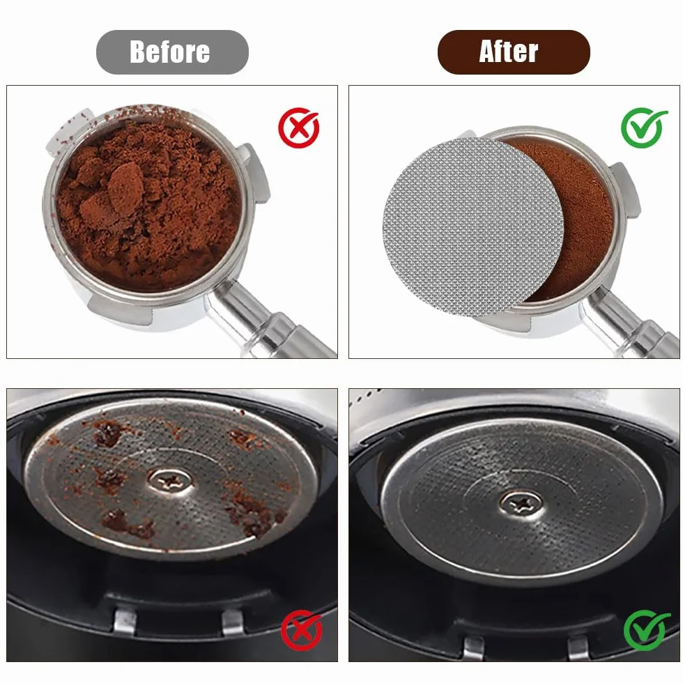 Stal nierdzewna Espresso Puck Screen 58 mm 150 μm filtr sitko do ekstrakcji