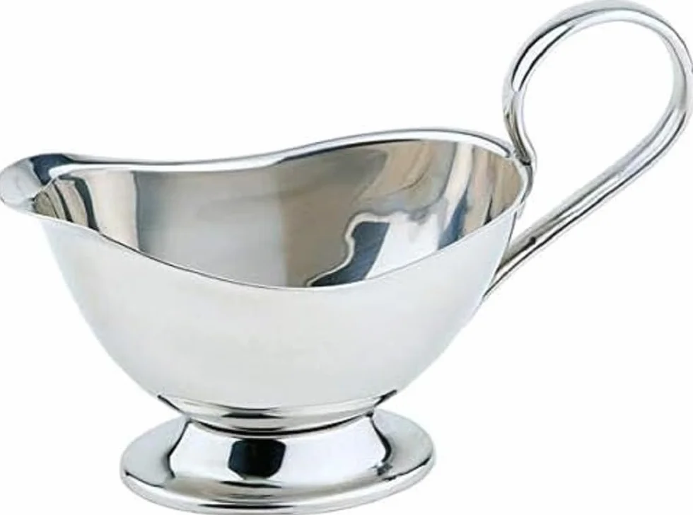 APS Wysokiej jakości sosjerka ze stali nierdzewnej, na Boże Narodzenie, sos do smażenia/deserowy, zastawa stołowa, na 250 ml, 16 x 7,5 cm, wys.: 9 cm