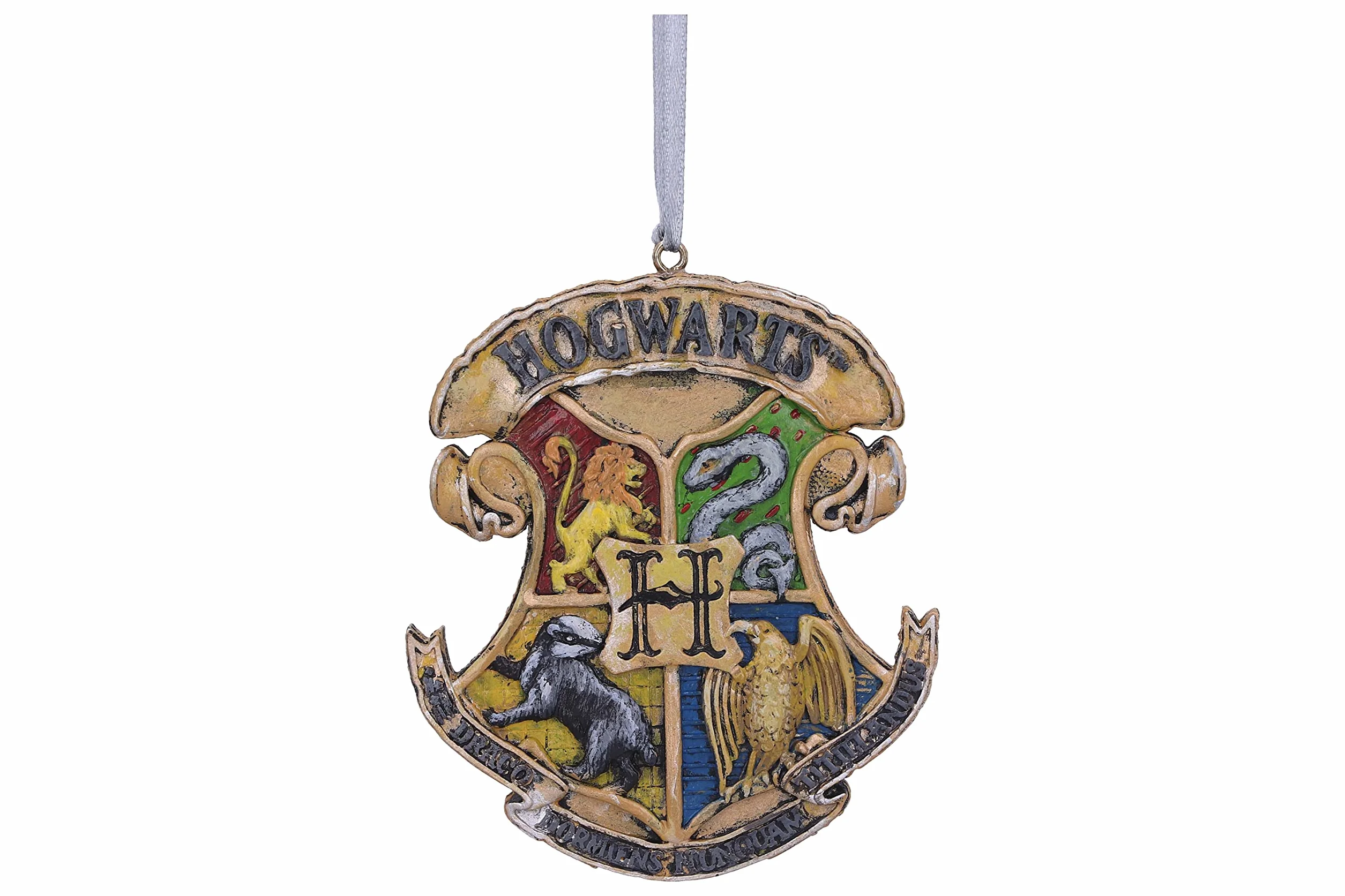 Nemesis Now Harry Potter Hogwart herb wiszący ornament, żółty, 8 cm