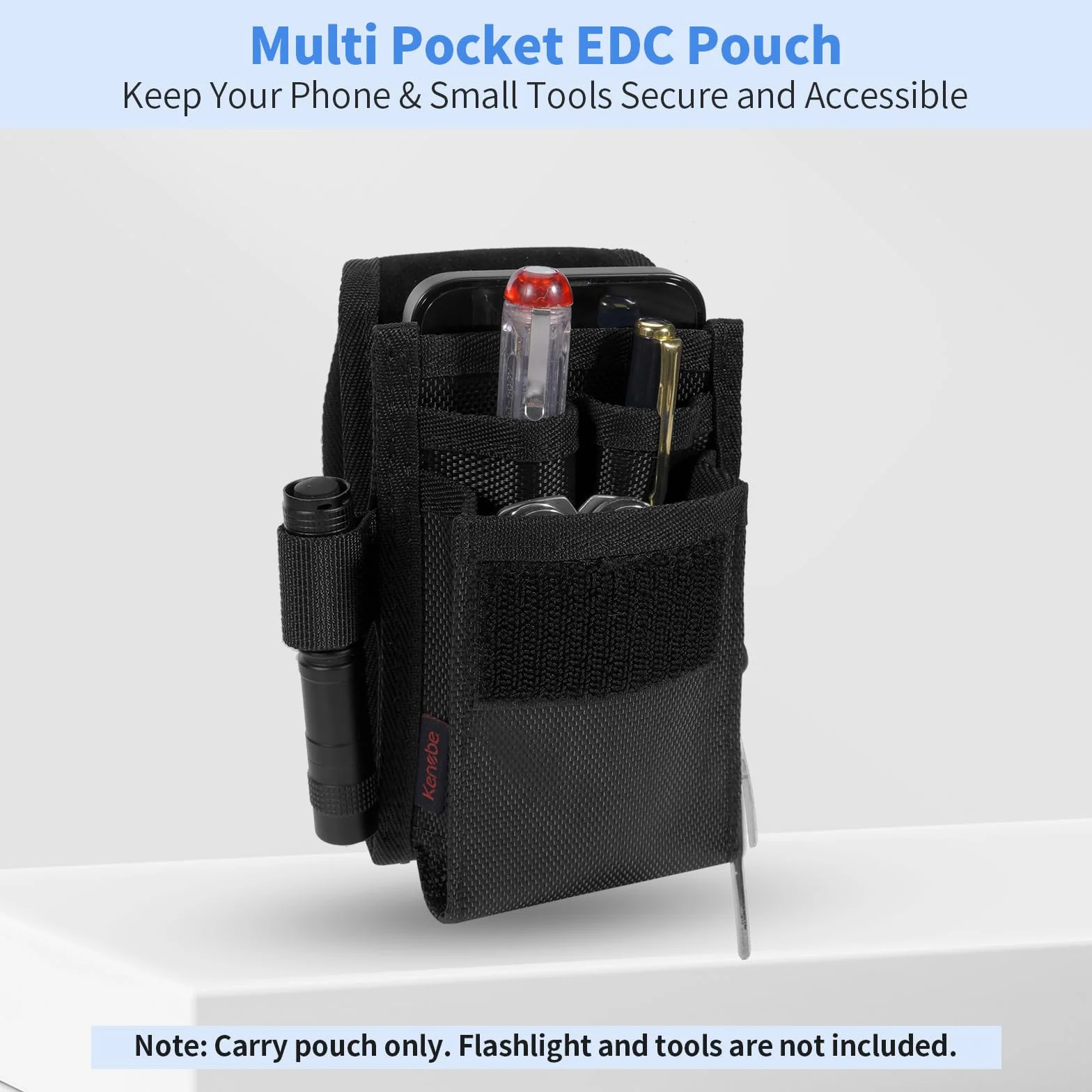 KENOBE E etui na narzędzia wielofunkcyjne, kabura z wieloma kieszeniami, kompatybilne z Leatherman Wave Plus Wingman Surge Rebar Rev, mała torba na narzędzia z klipsem do paska, torba EDC na kemping