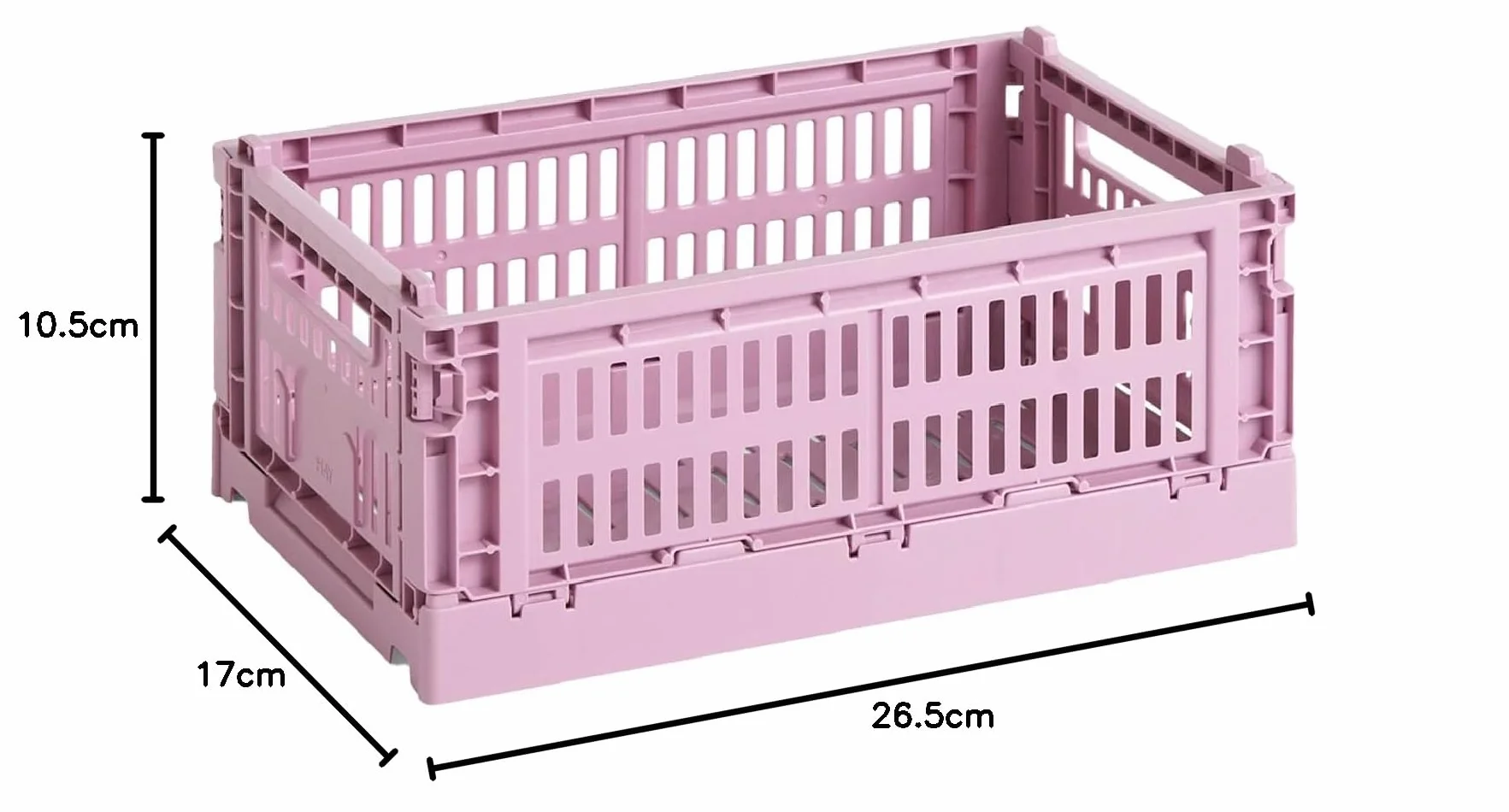 Hay Colour Crate S skrzynka transportowa z polipropylenu pochodzącego z recyklingu w kolorze Dusty Rose