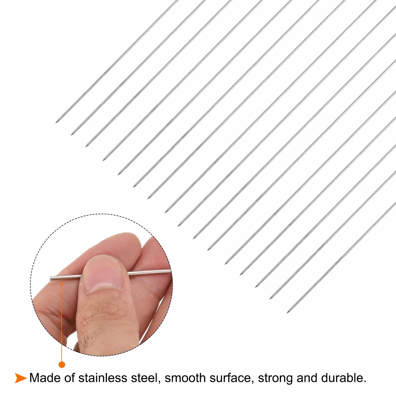 QUARKZMAN 25 szt. szpikulce do kebob metalowe 30 cm x 1,3 mm okrągłe pałeczki ze stali nierdzewnej wielokrotnego użytku BBQ szpikulce do grilla otwarty grill kij do mięsa krewetki owoce