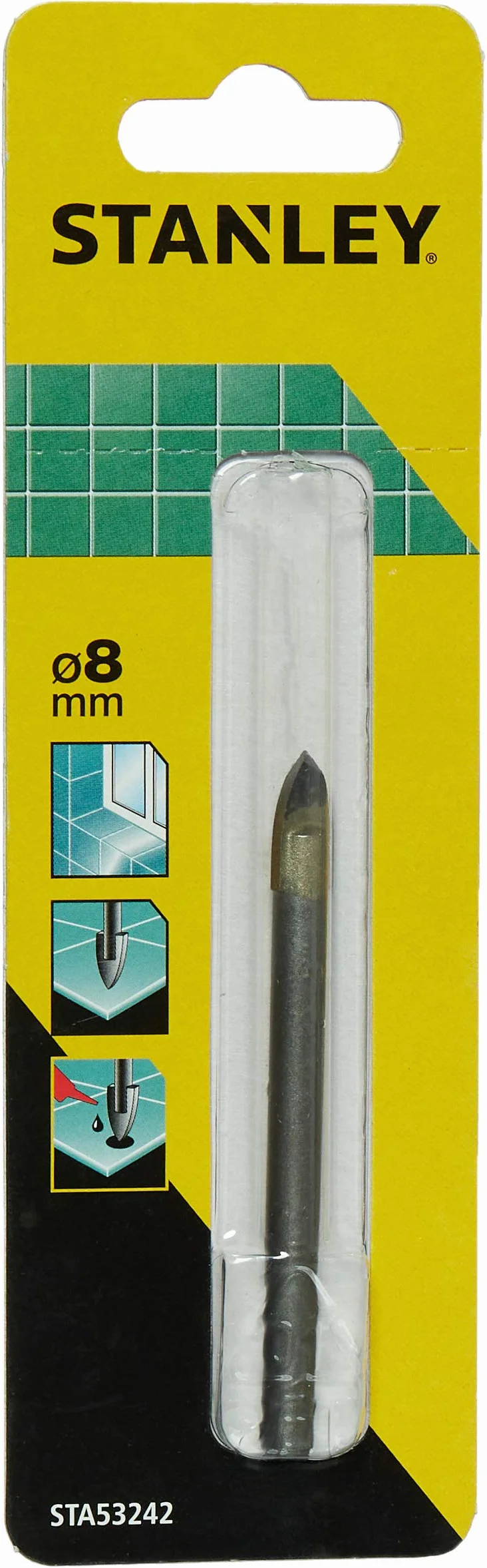 Stanley, Wiertło do płytek, szkła, ceramiki, kamienia 8 mm x 83 mm, STA53242-QZ