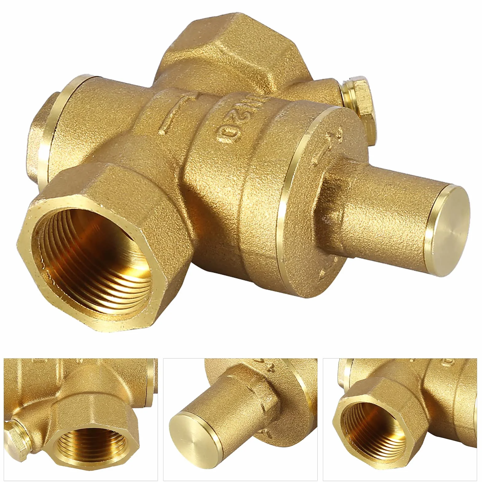 FTVOGUE DN20 3/10.2 cm mosiężny zawór redukujący ciśnienie regulowany regulator wody 1,6 MPa