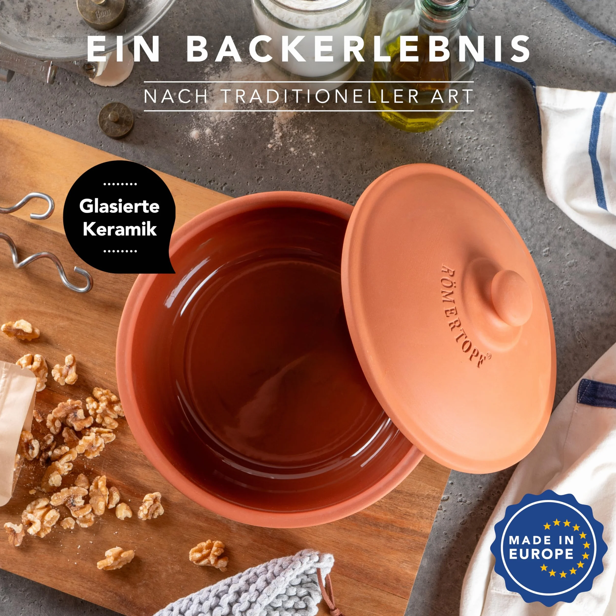 Römertopf garnek do pieczenia chleba terakota Ø 23,0 cm