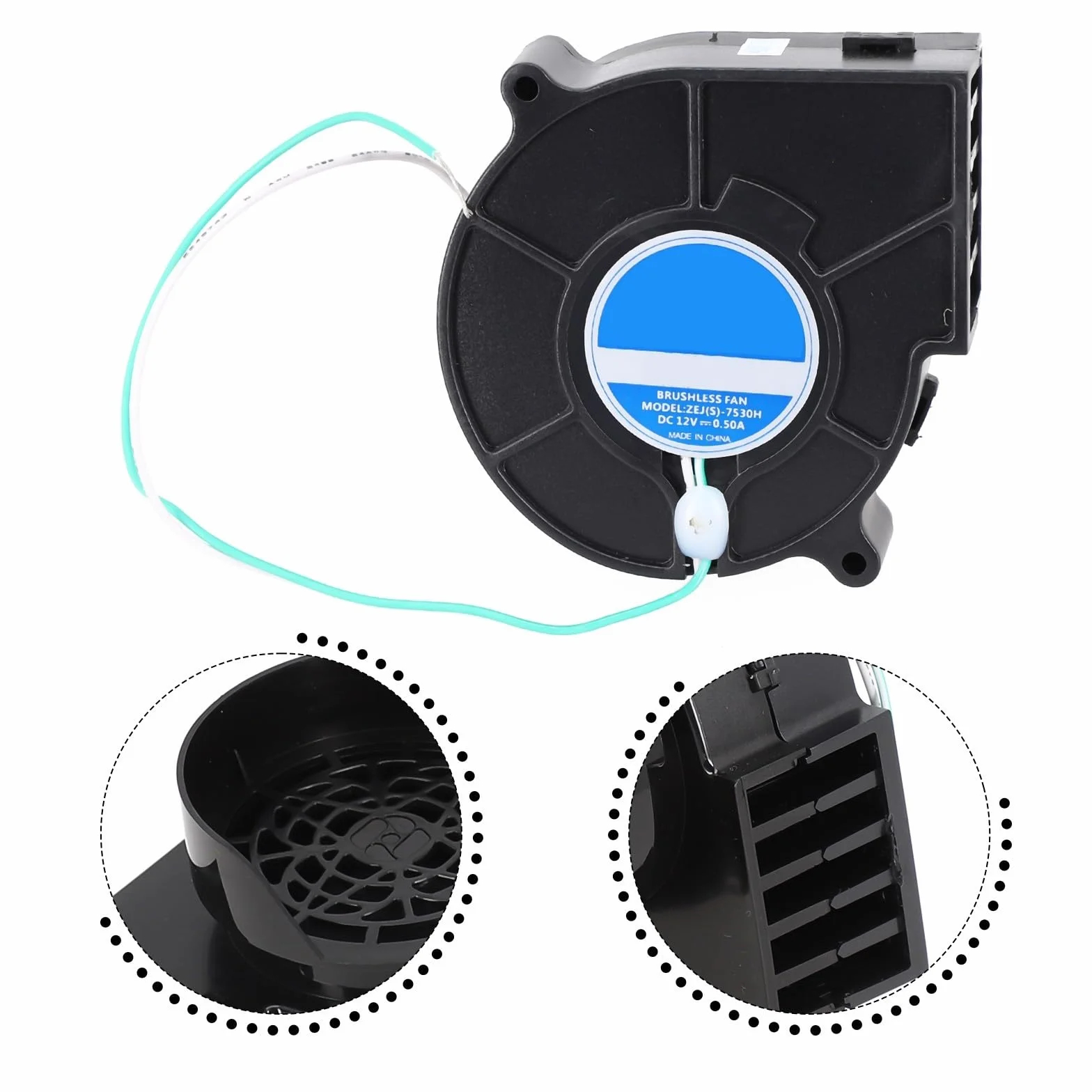 Wymiana dmuchawy nadmuchiwanej, 12 V 4700 obr./min, nadmuchiwana dmuchawa wentylatora, zamiennik bezszczotkowej dmuchawy, na Halloween, Boże Narodzenie, podwórko, do ogrodu, nadmuchiwane dekoracje