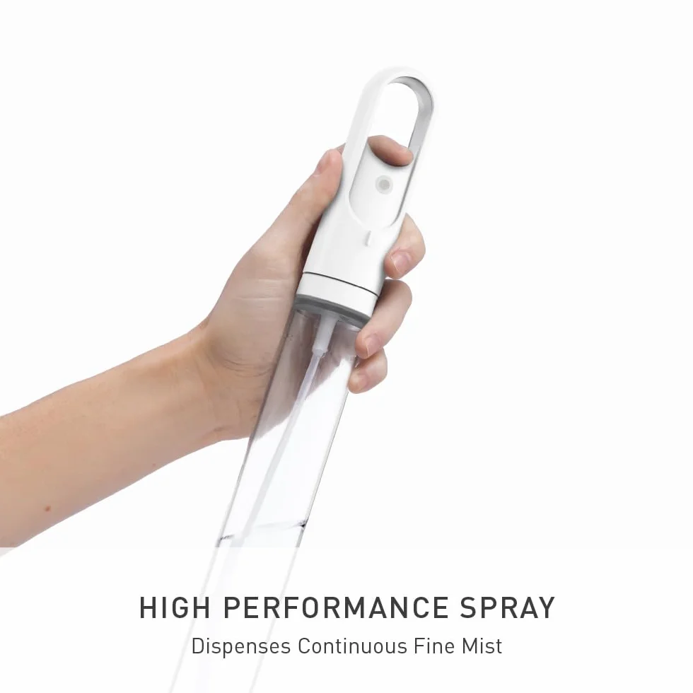 simplehuman Standing Paper Towel Holder with Spray Pump, White Stainless Steel