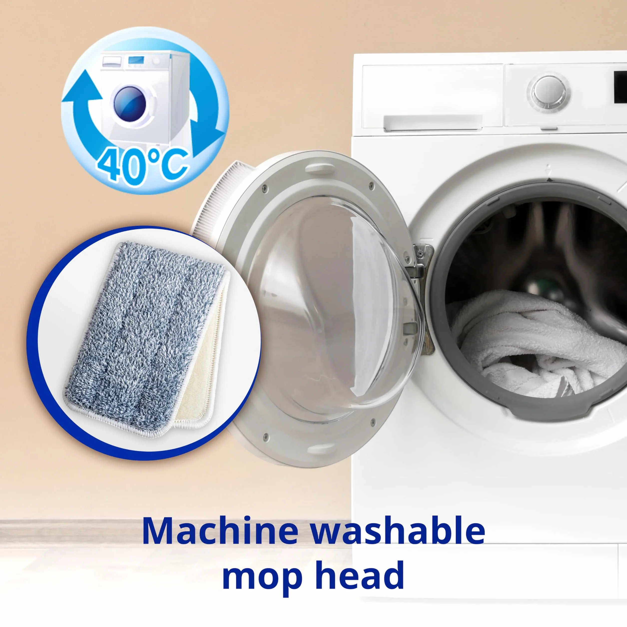 Spontex Easy System Max+ mop podłogowy, płaski mop z mikrofibry ze zintegrowanym systemem wykręcania, czyści laminat, drewno i płytki podłogowe