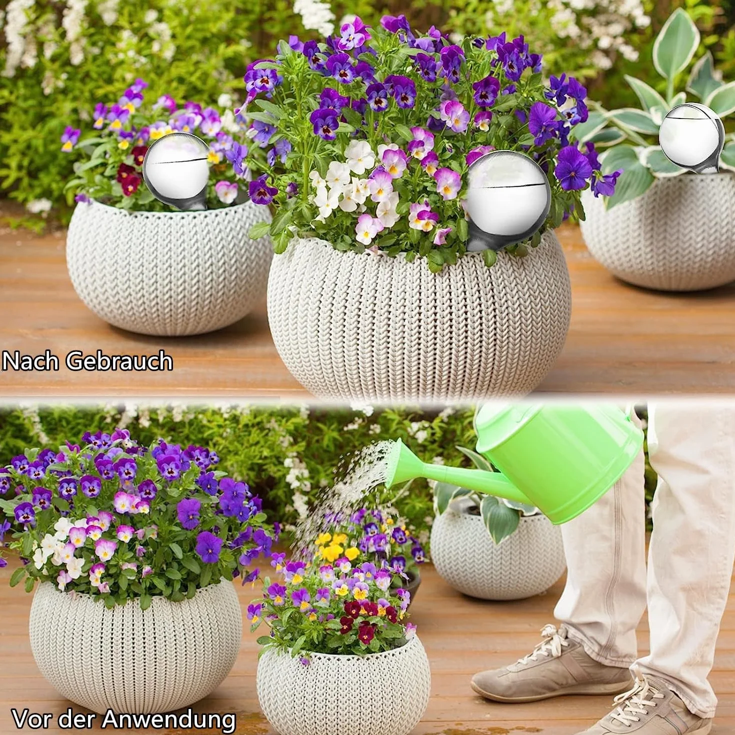 LATRAT Kulka podlewająca, 12 sztuk, PCW, przezroczysta, 13 x 5 cm, rośliny samonawadniające