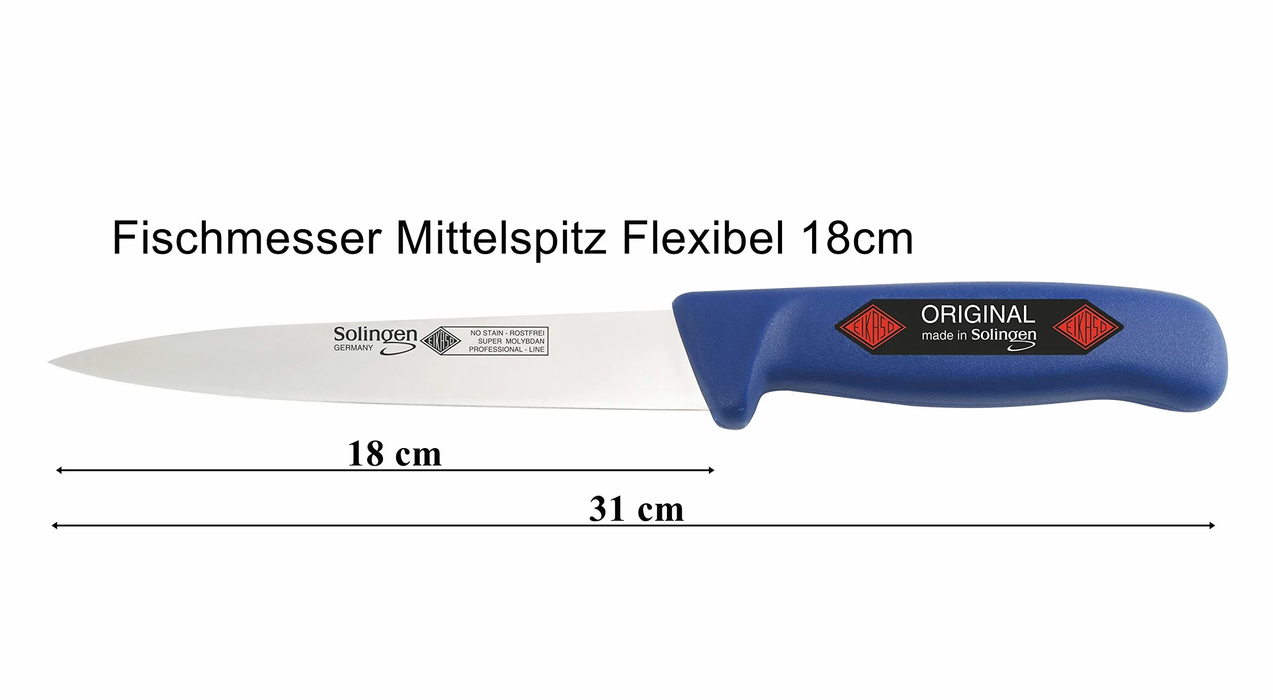 Solingen, Nóż do ryb, nóż do filetowania, nóż wędkarski, 18 cm