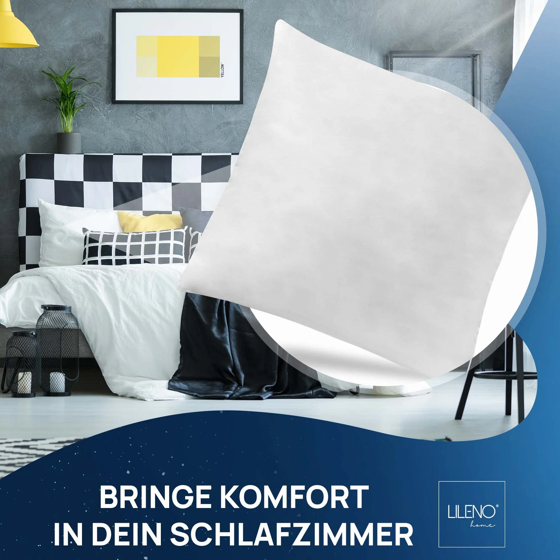 LILENO HOME Poduszka z pierza 80 x 80 cm [zestaw 2 szt.] – poduszka 80 x 80 cm z piór jako poduszka pod głowę, poduszka do spania i poduszka na łóżko, idealna dla alergików i dzieci – poduszka z