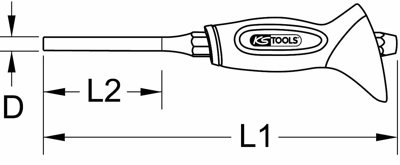 KS Tools 156.0218 Dobijak do gwoździ z uchwytem ochronnym 9mm
