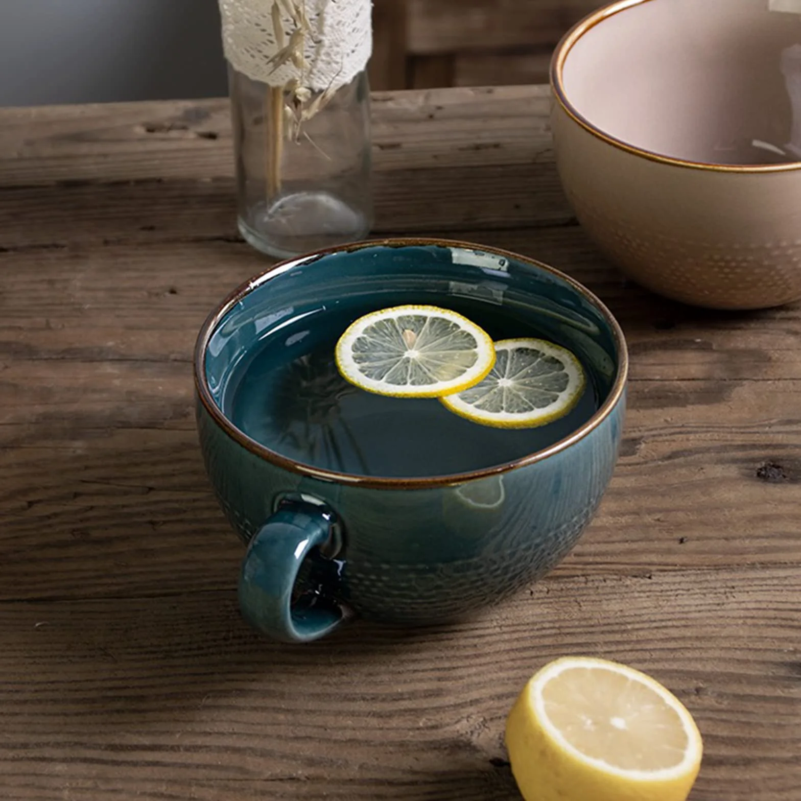 Filiżanka do kawy 700 ml z kamionki XXL kubek ceramiczny