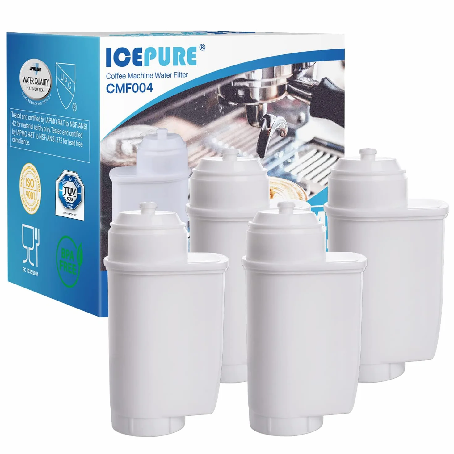ICEPURE Filtr wody do ekspresu do kawy Kompatybilny z Siemens EQ Series 4 sztuki