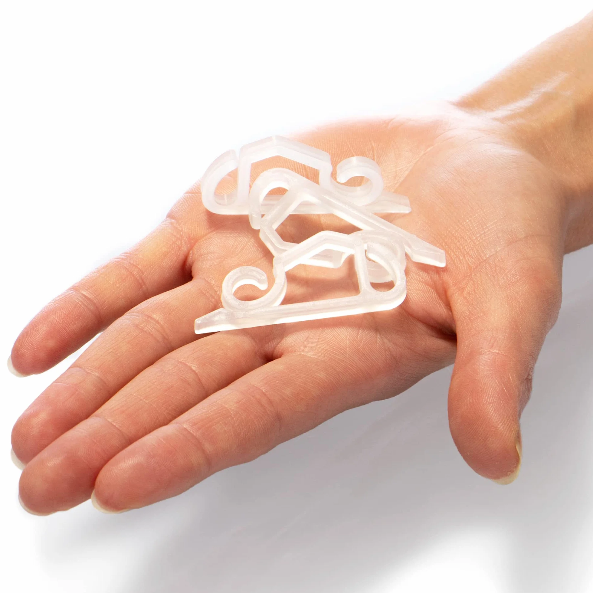 COM-FOUR® 50x haki do lampek choinkowych - plastikowe haczyki - mocowanie do zewnetrznych lampek choinkowych