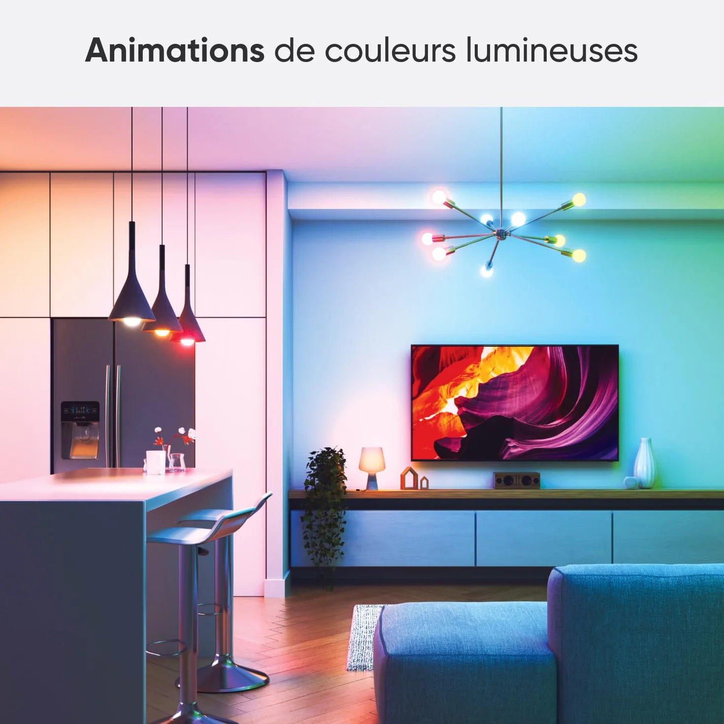 Nanoleaf Matter Essentials żarówki WLAN E27, 4 inteligentne lampy LED RGBW – 16 mln kolorów, indywidualne harmonogramy, sterowanie za pomocą aplikacji i głosu (kompatybilne z Alexa, Apple i Google