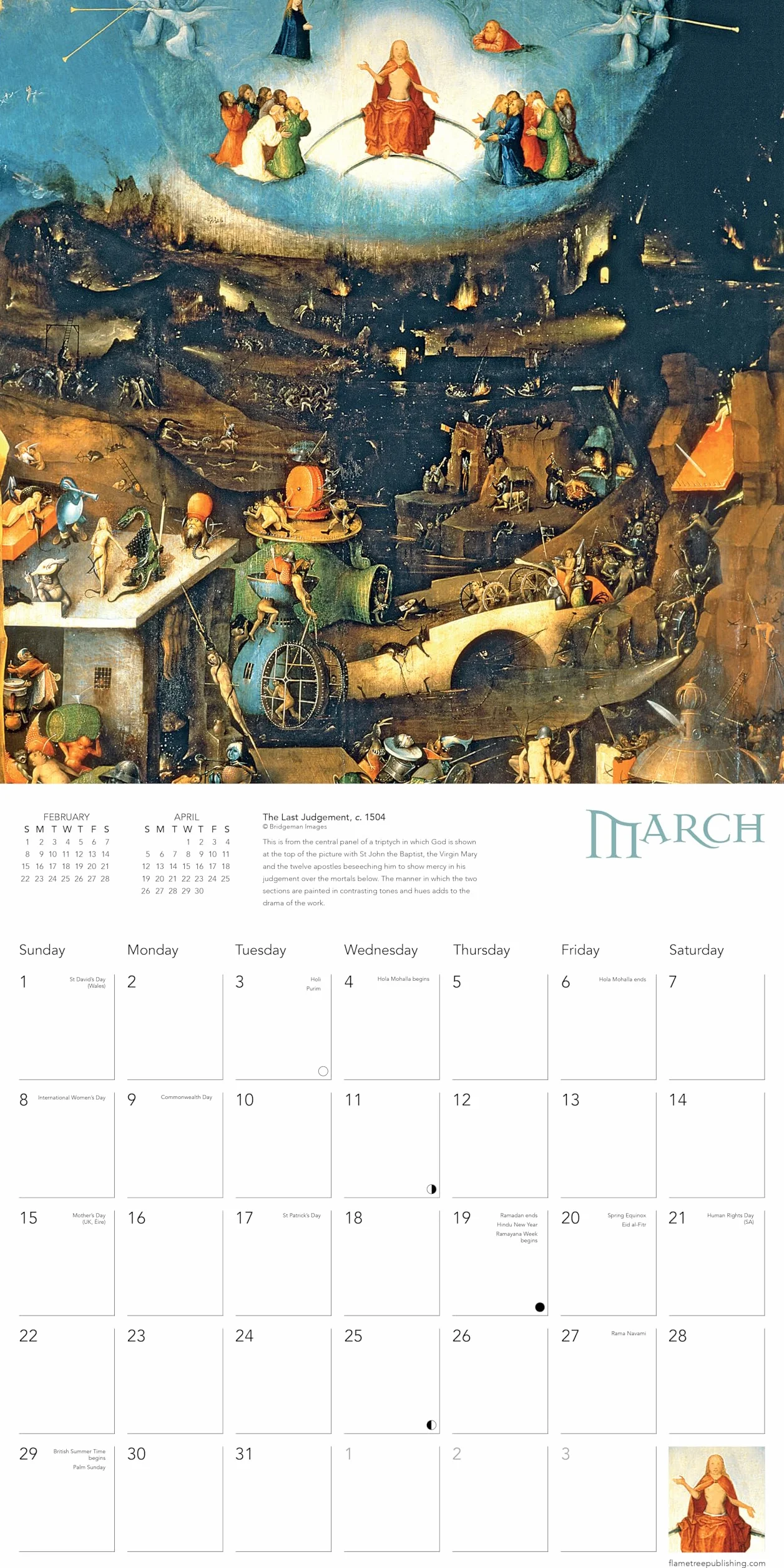 The Weird Art of Hieronymus Bosch Wall Calendar 2026 (Art Calendar)