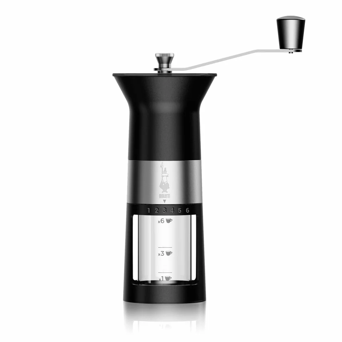 Bialetti Ręczny młynek do kawy, stal nierdzewna, czarny matowy