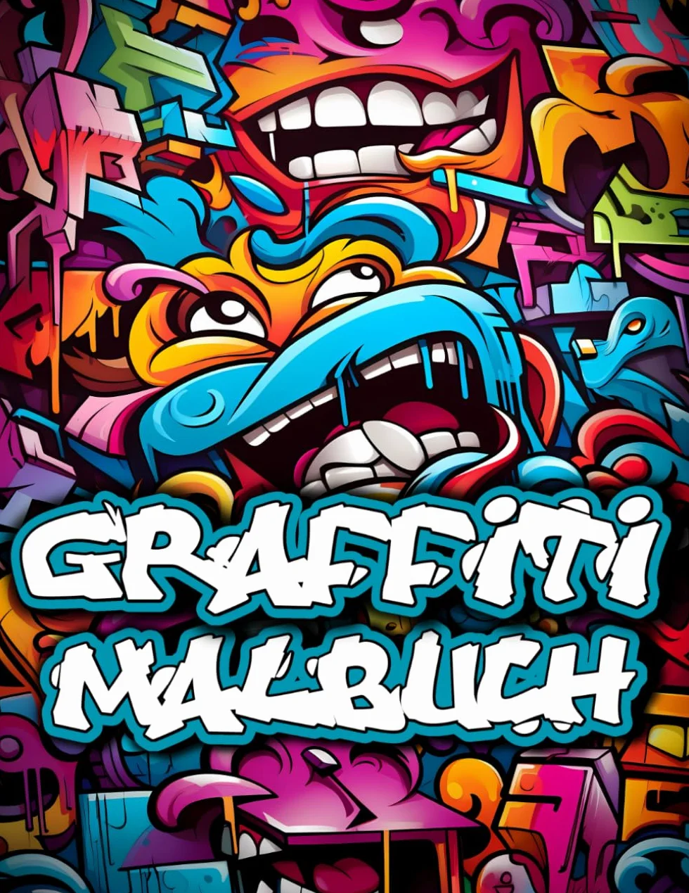 Graffiti Malbuch: Einzigartige Sammlung von 50 Original-Street-Art-Malvorlagen für Erwachsene und Jugendliche
