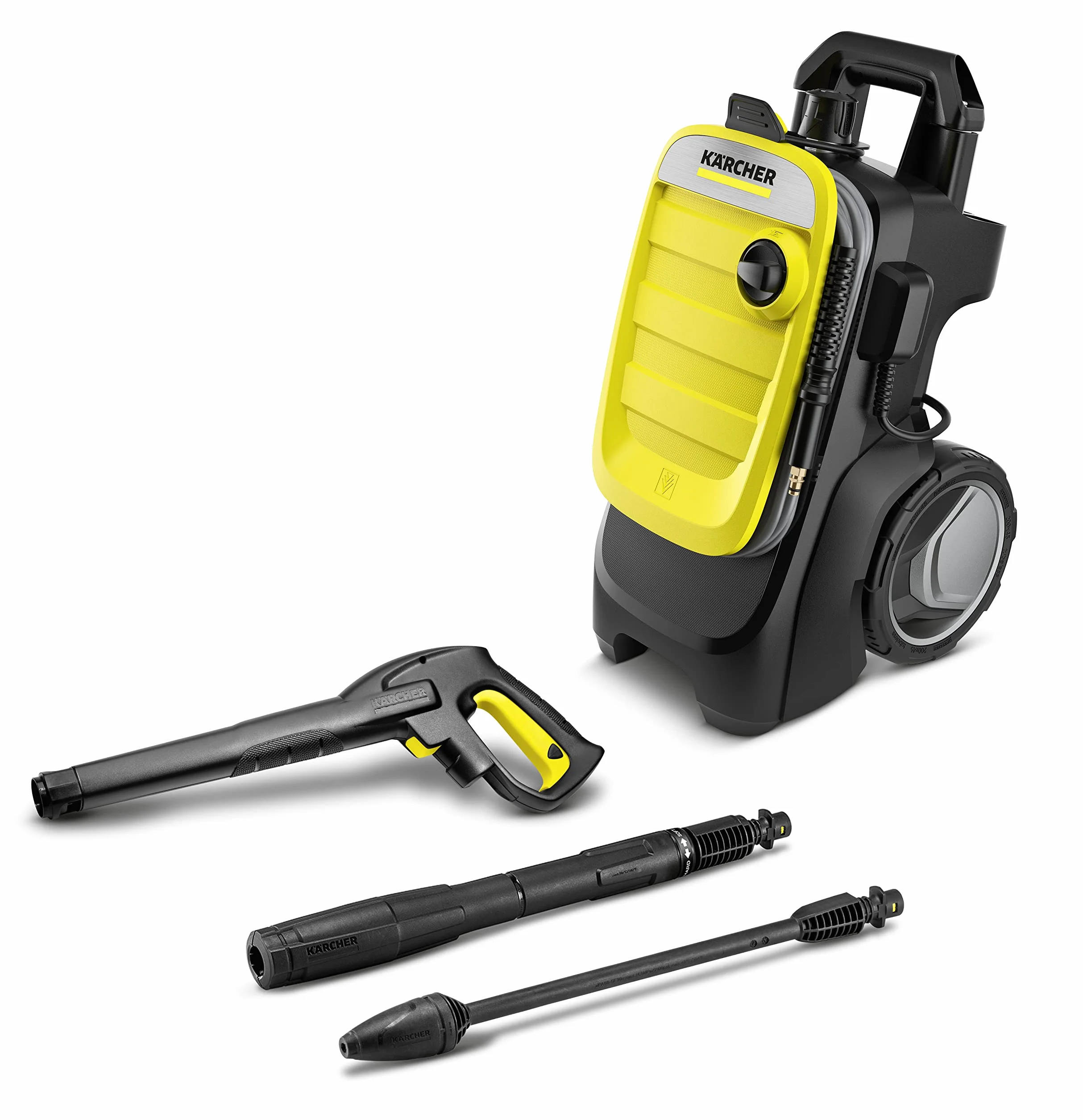 Kärcher K 5 Compact myjka ciśnieniowa, ciśnienie: 145 bar, wydajność: 500 l/h, wydajność powierzchniowa: 40 m²/h, filtr, waga: 12 kg, wąż i pistolet, dysza rotacyjna, lanca Vario Power