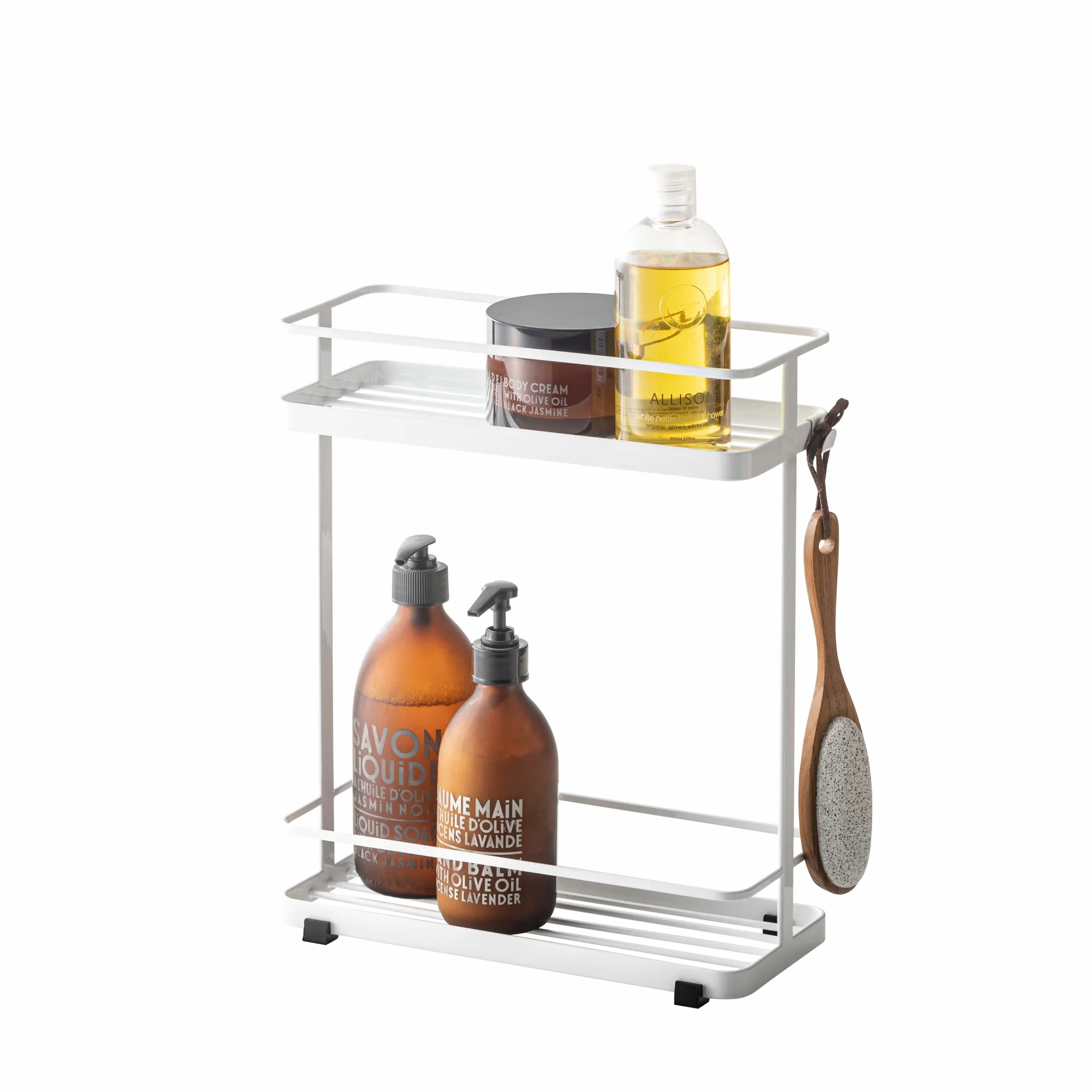YAMAZAKI Tower organizer na regał Caddy, stal stopowa, biały, 28 x 12 x 33,5 cm