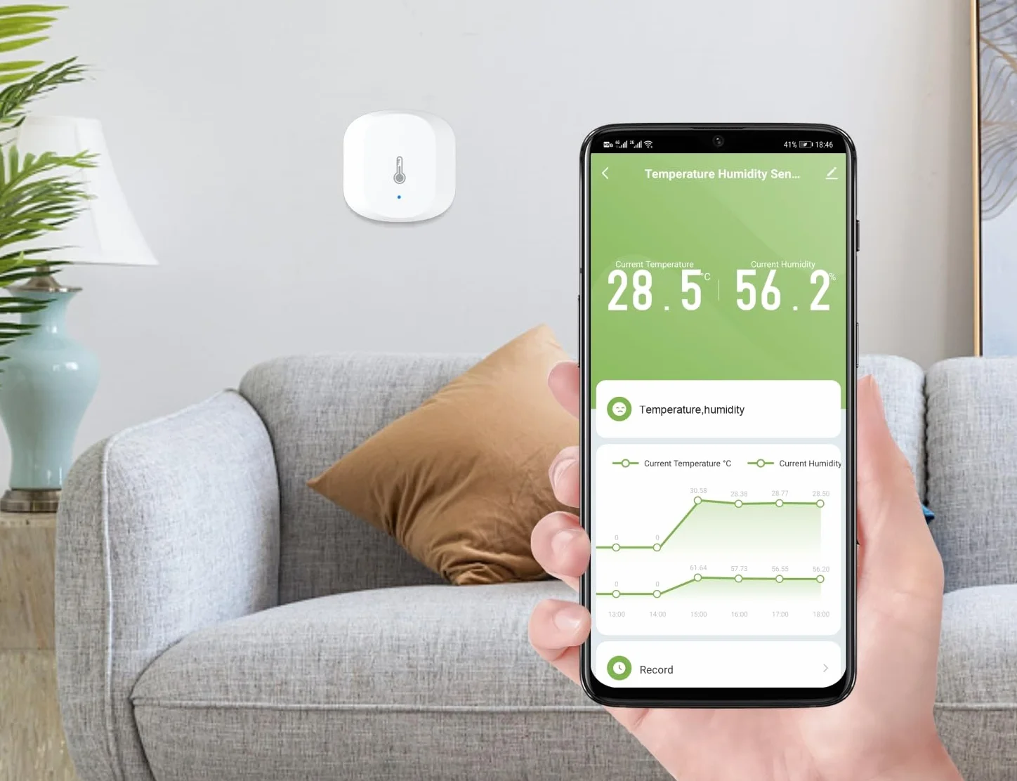 WOOX Czujnik temperatury i wilgotności ZigBee 3.0 TUYA Kompatybilność z Amazon Alexa i Google Assistant