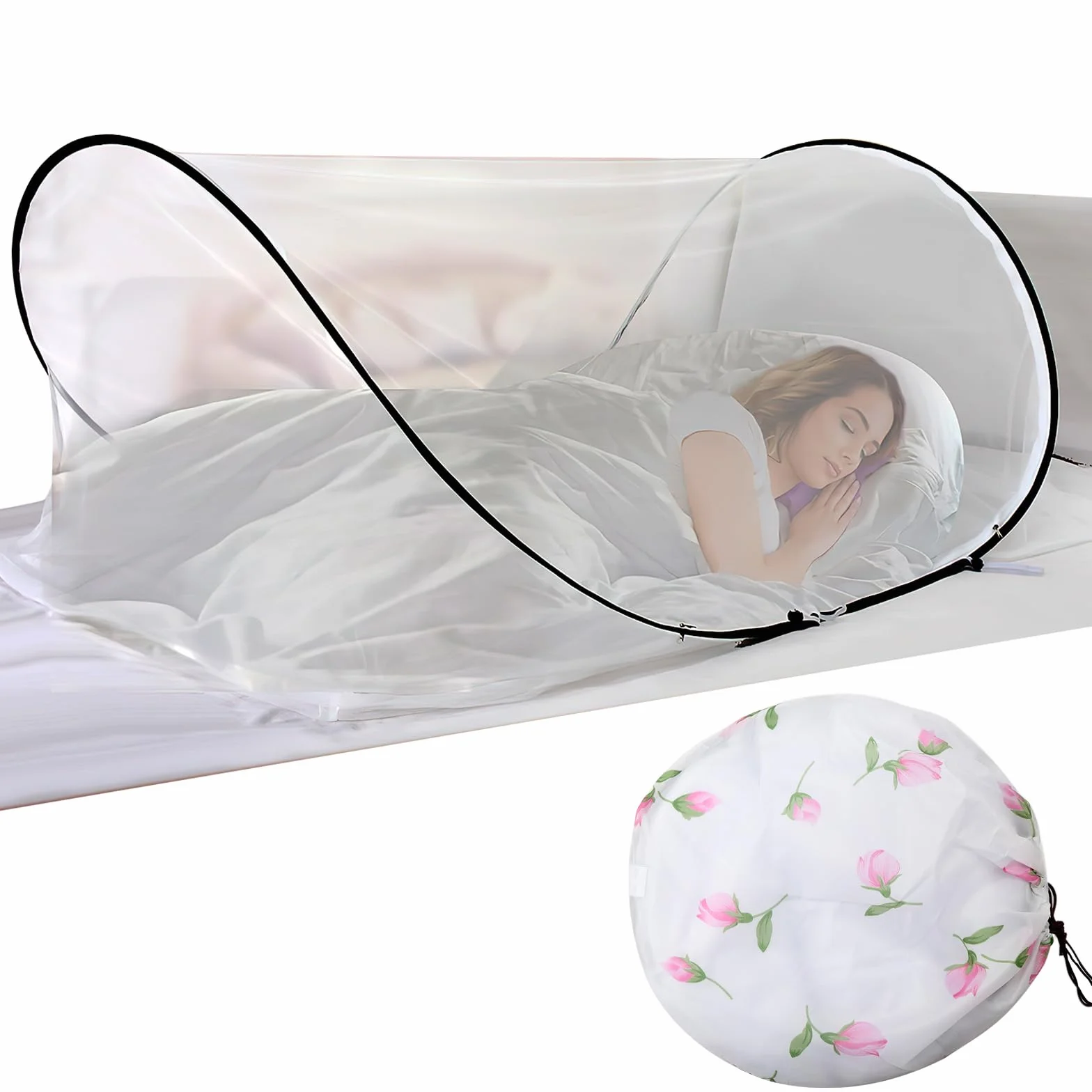 Moskitiera Pop Up 200 x 80 x 56 cm – do podróży, składana do pojedynczego łóżka