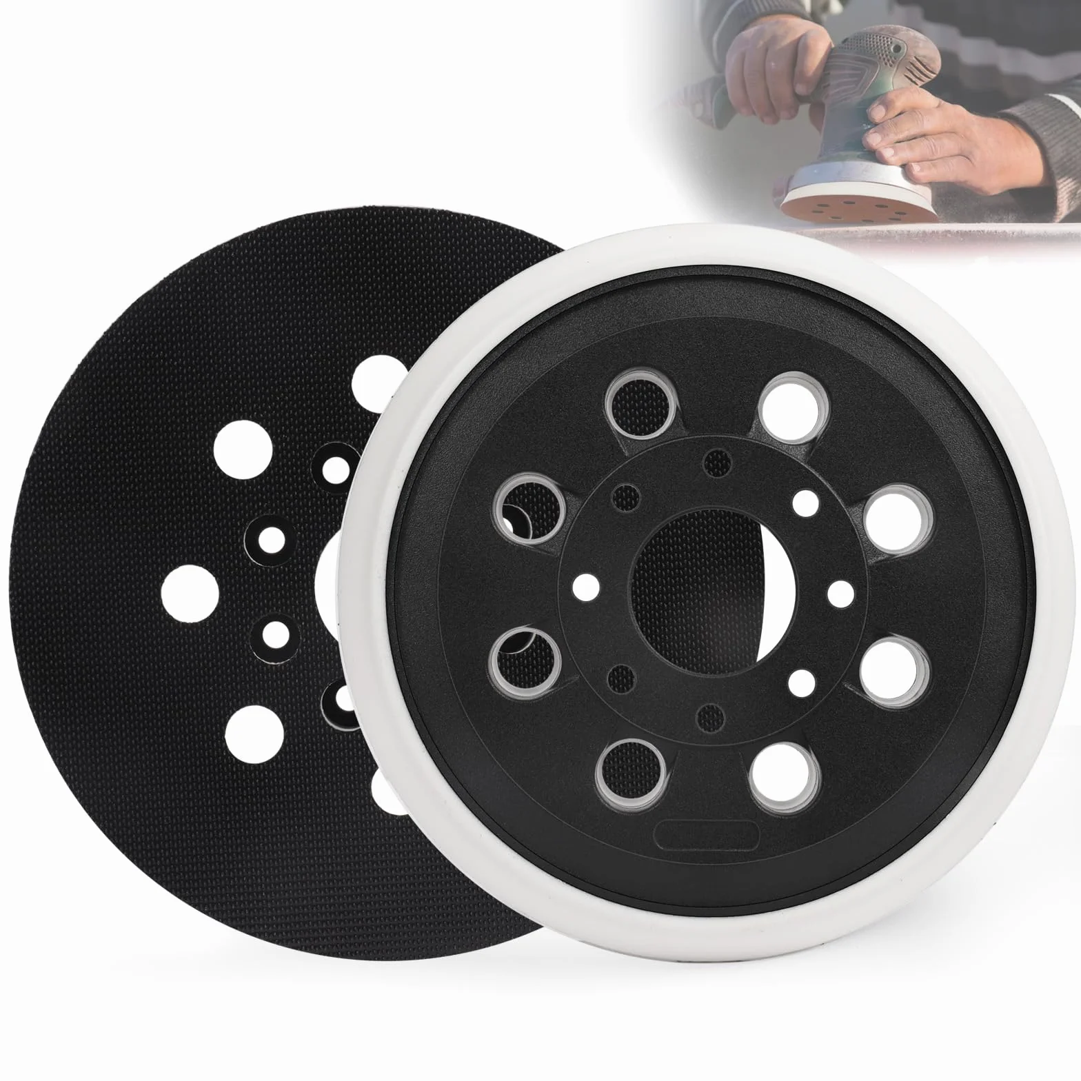 2 sztuki 125 mm talerze szlifierskie do szlifierek mimośrodowych Bosch GEX 125-1 AE PEX 220 A & AE, 8 otworów, talerz podporowy, płyta szlifierska do szlifierek mimośrodowych Bosch RSO34&RS035